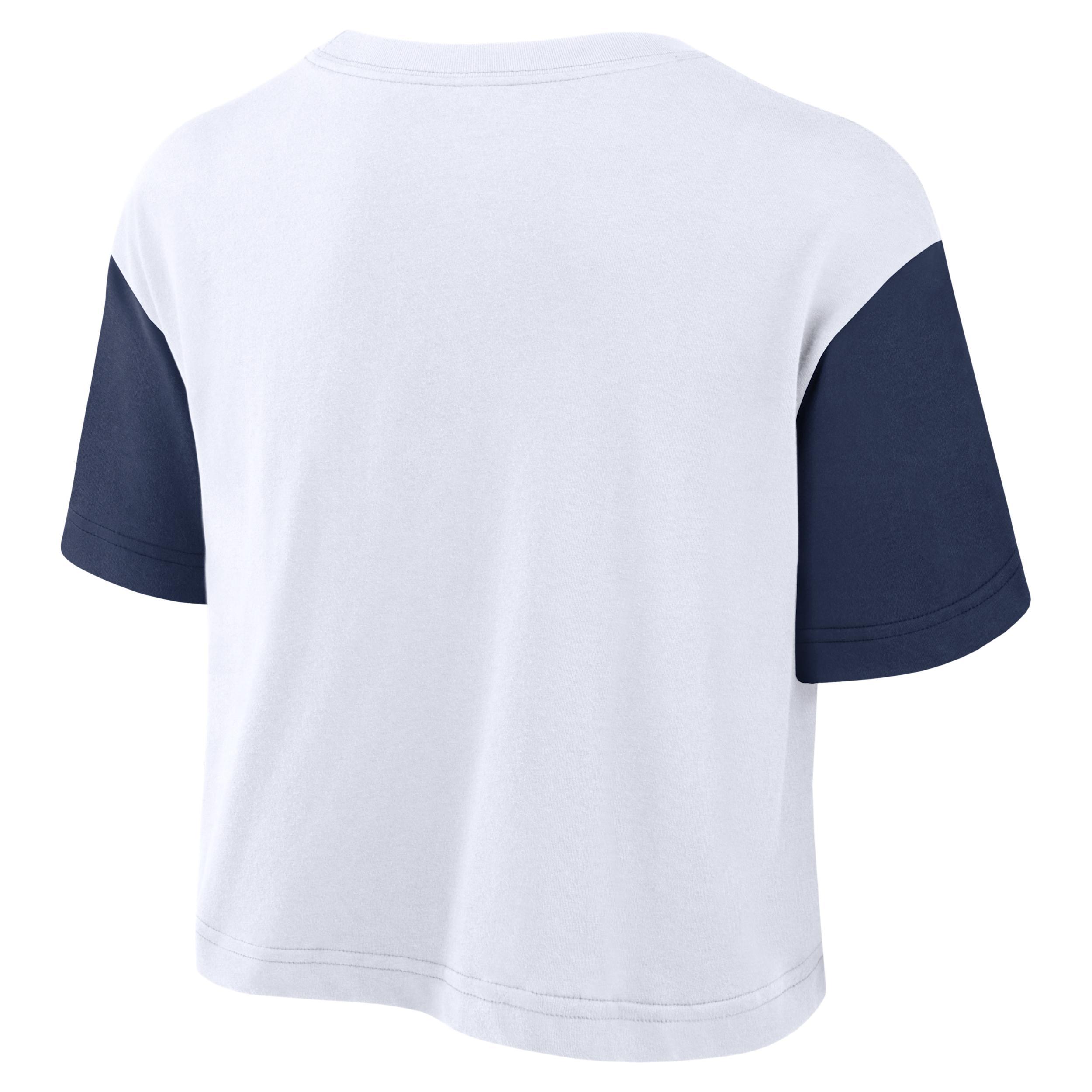 Womens Nike /Royal Chicago Cubs Script Cropped Performance T-Shirt Product Image