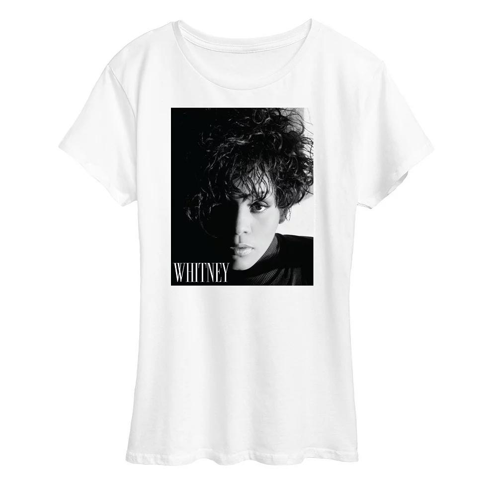 Womens Whitney Houston Box Graphic Tee Grey Gray Product Image