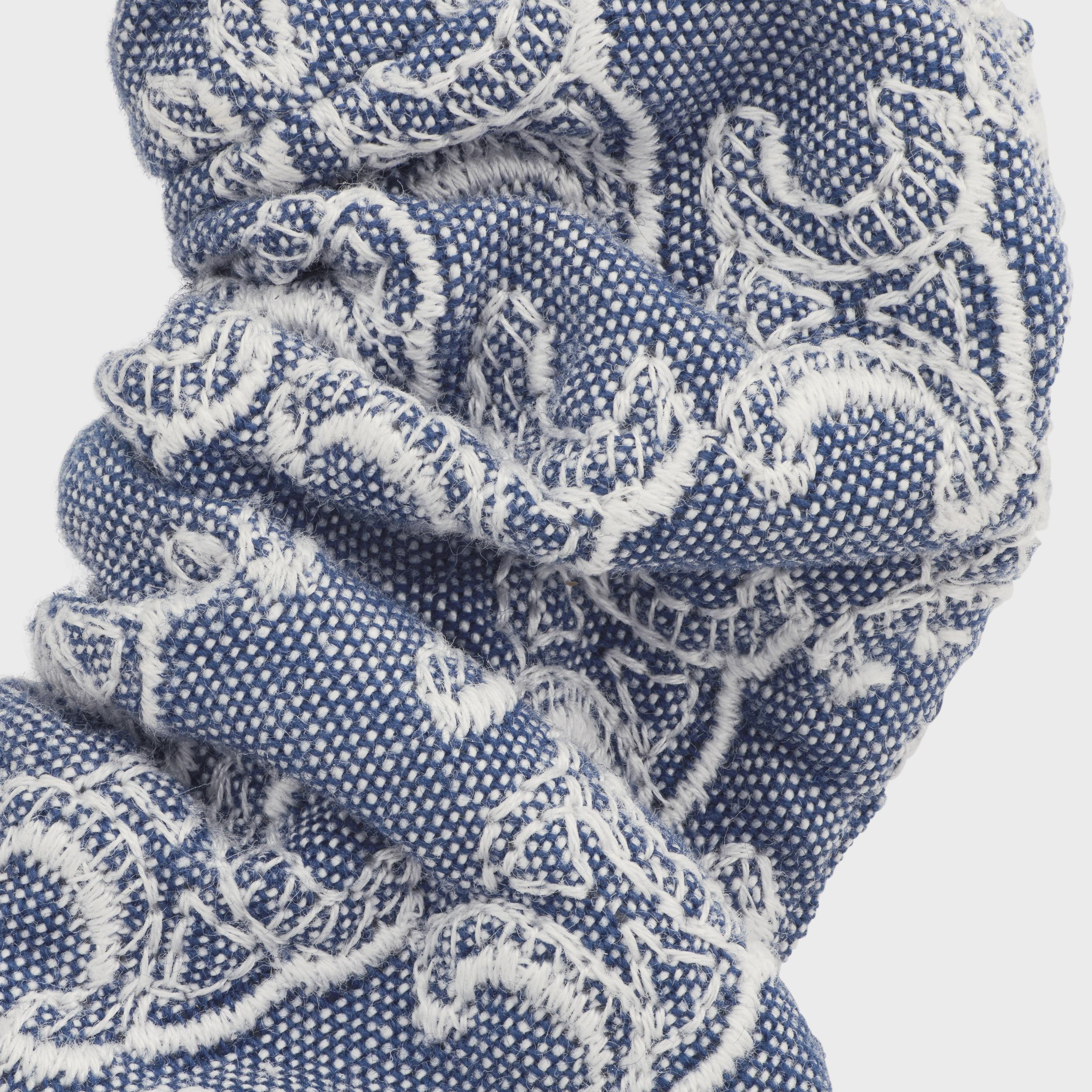 Celine Scrunchy Monogram in Cotton, Polyester and Brass with Gold Finish Product Image