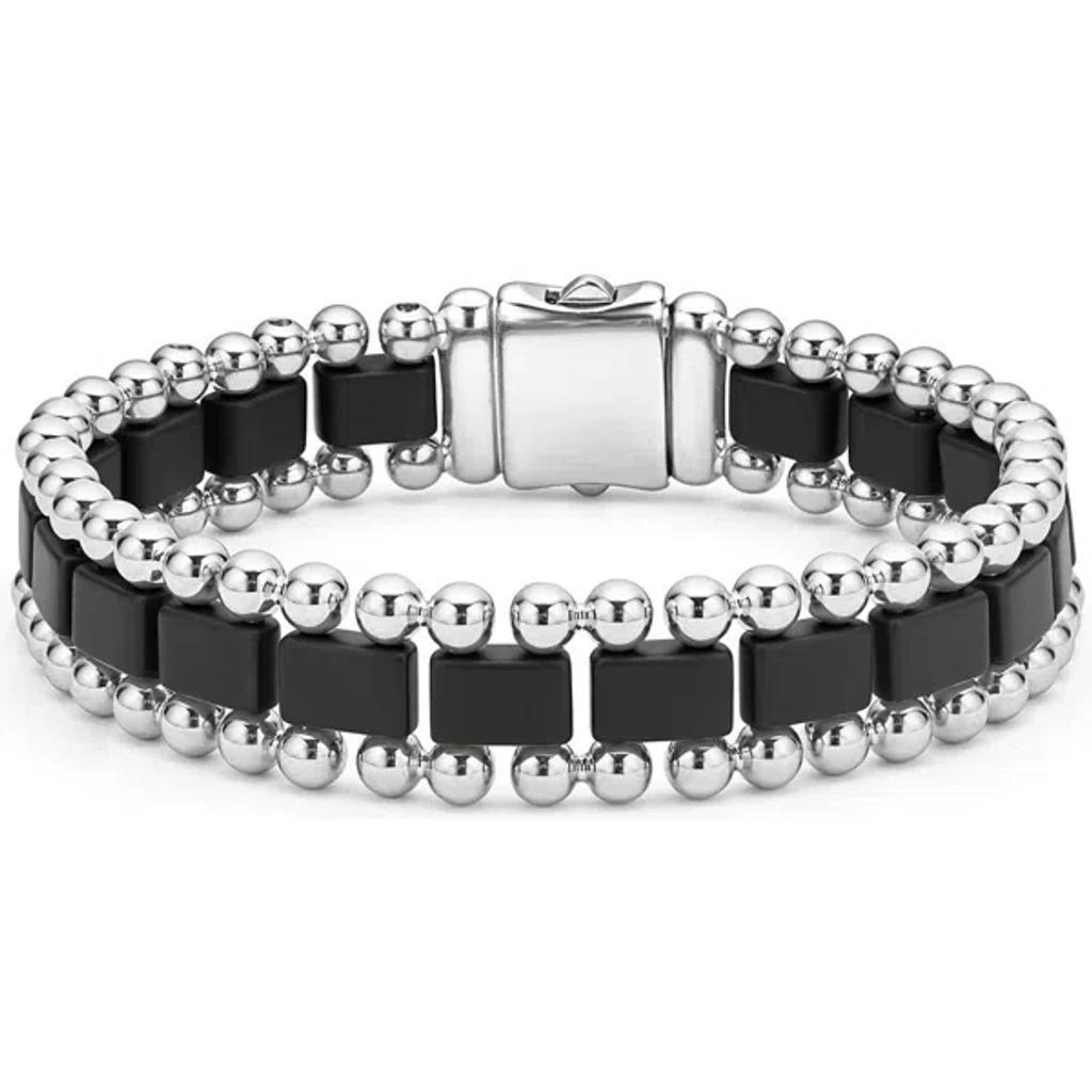 LAGOS Men's Anthem Ceramic Link Bracelet in Black at Nordstrom, Size 8 Product Image