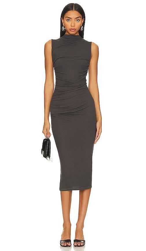 Silk Knit Sleeveless Twist Midi Dress Product Image