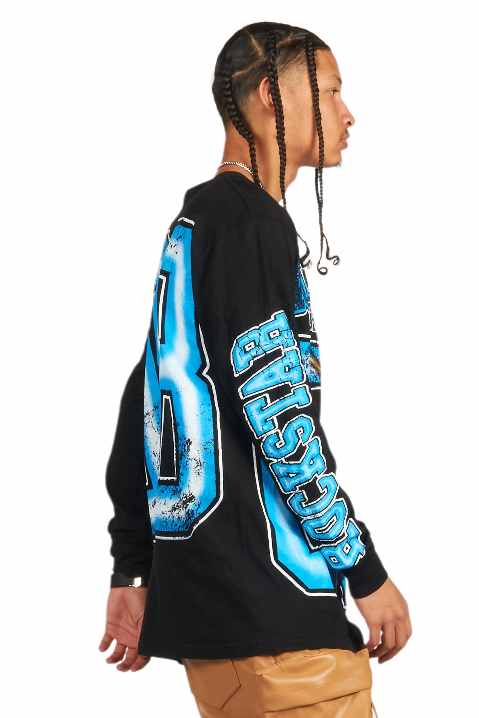 Fields Black/Blue Long Sleeve Graphic T-Shirt Male Product Image