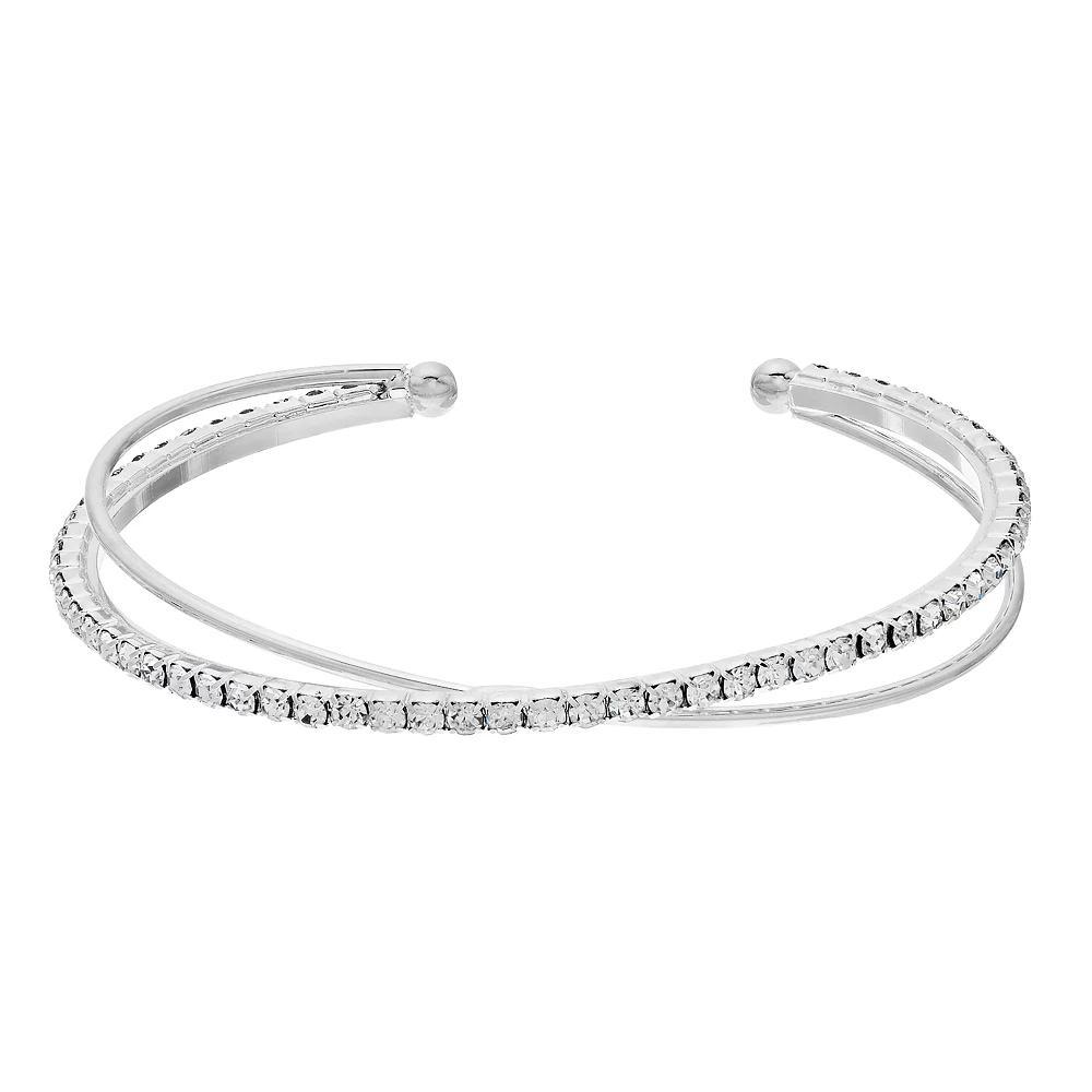 LC Lauren Conrad Pave Cuff Bracelet, Women's, Rose Gold Tone Product Image