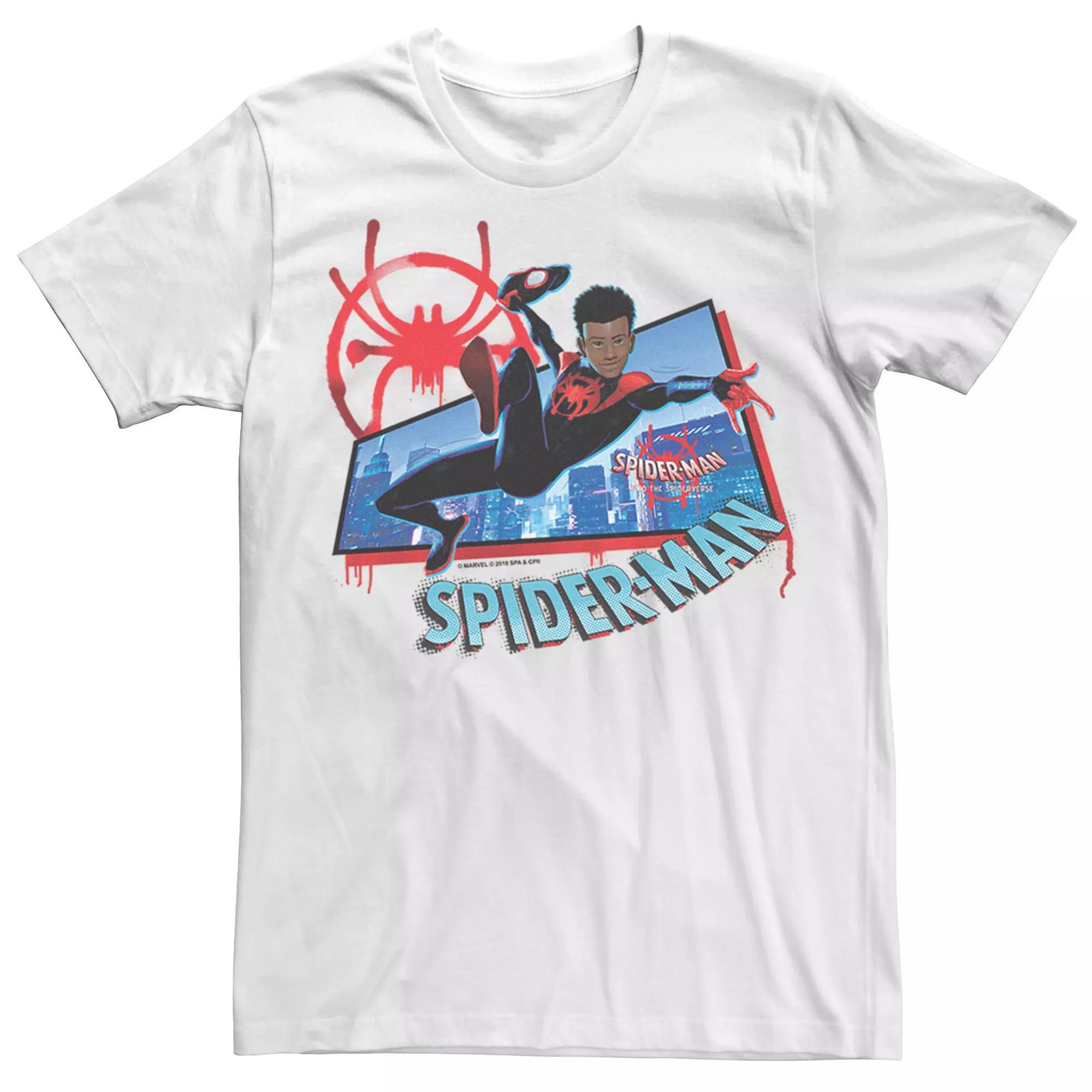 Men's Marvel Spider-Verse Morales Spider-Man Short Sleeve Graphic Tee, Size: XXL, White Product Image