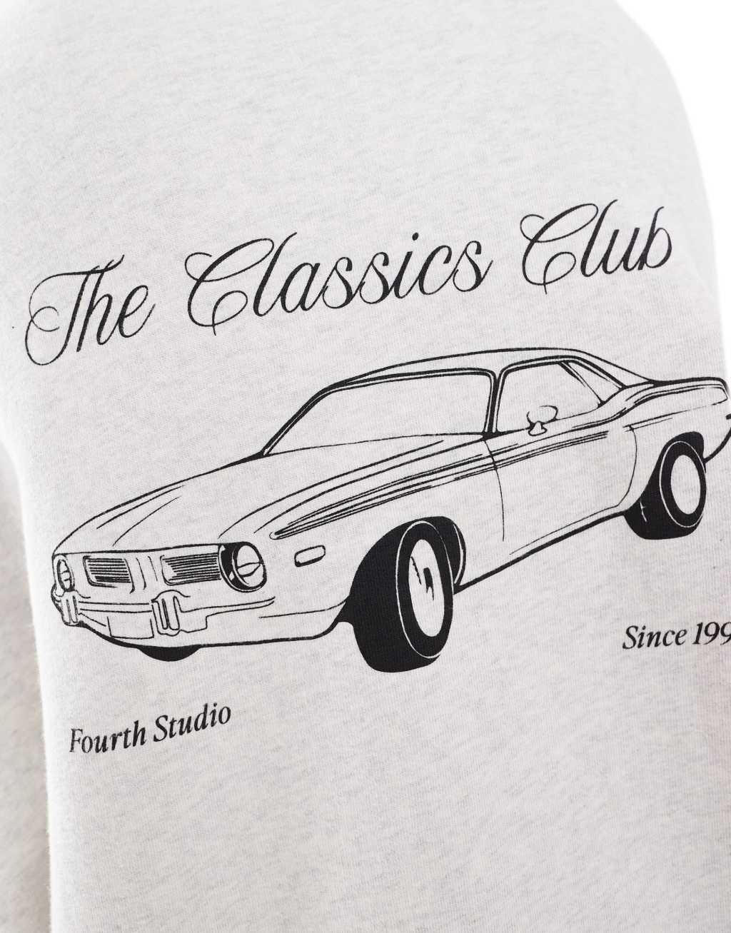4th & Reckless car back print sweatshirt in gray Product Image