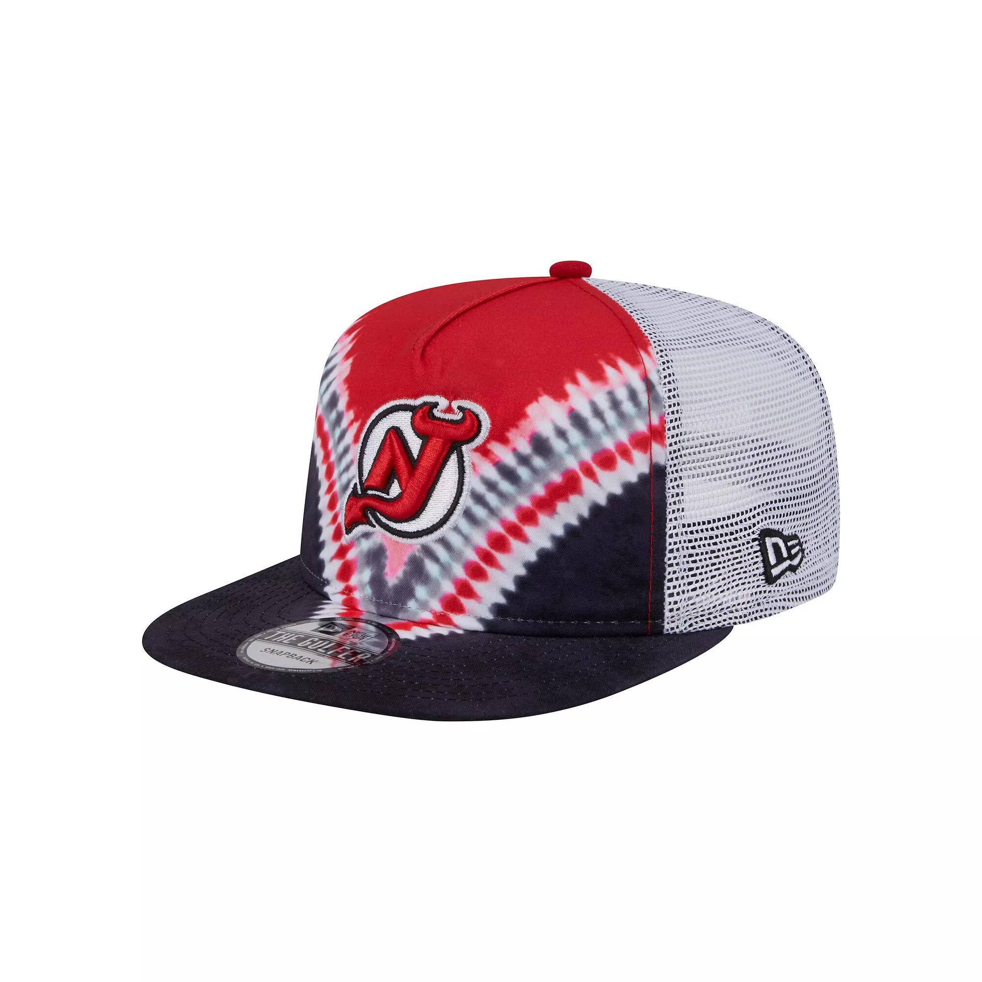 Men's New Era  Black/Red New Jersey Devils Throwback V-Dye Adjustable Golfer Hat, Nhl Black Product Image