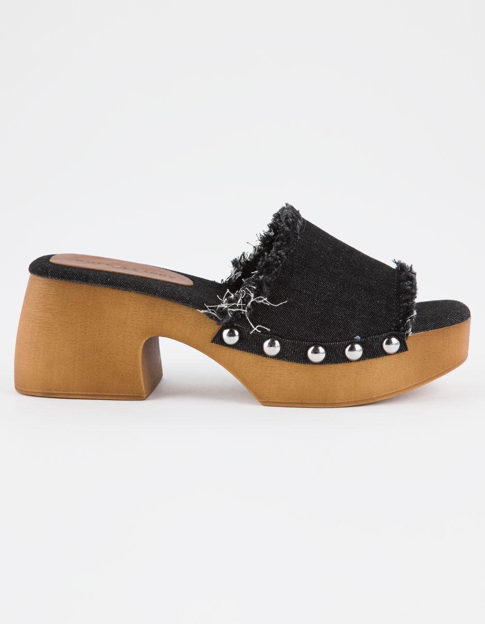 ROCK & CANDY Noelia Womens Platform Slide Sandals - BLACK DENIM Product Image