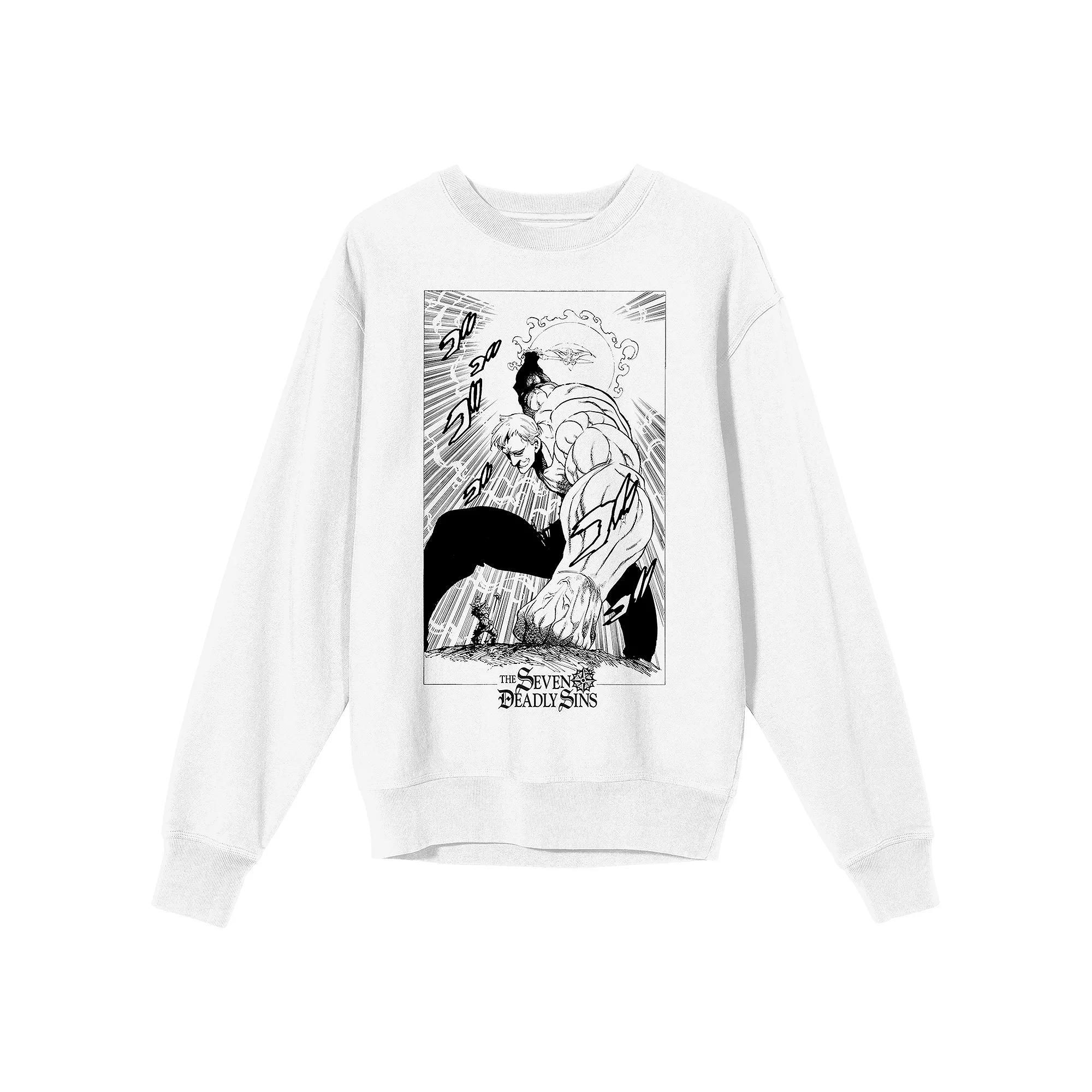 Men's Seven Deadly Sins Escanor Graphic Sweatshirt, Size: Small, White Product Image