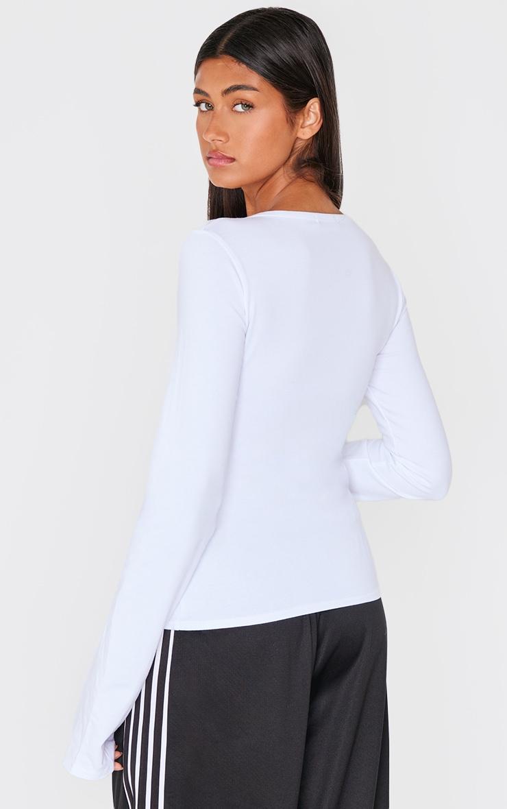 Cream Asymmetric Button Down Detail Long Sleeve Top Product Image