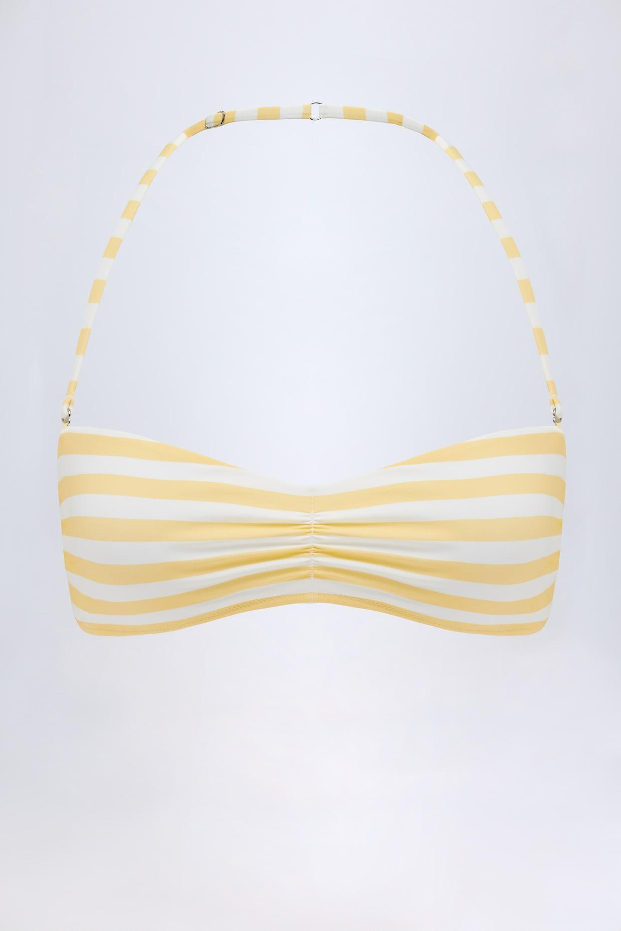 Multiway Bikini Top in Lemon Yellow Stripe Product Image