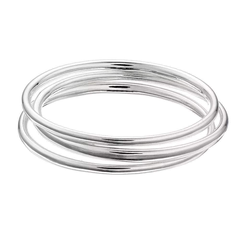 Nine West Bangle Bracelet Set, Womens, Silver Tone Product Image