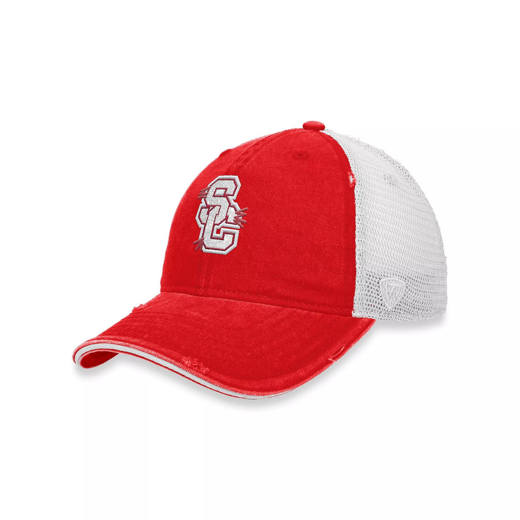 Women's Top of the World Crimson/White Oklahoma Sooners Radiant Trucker Snapback Hat, Red Product Image