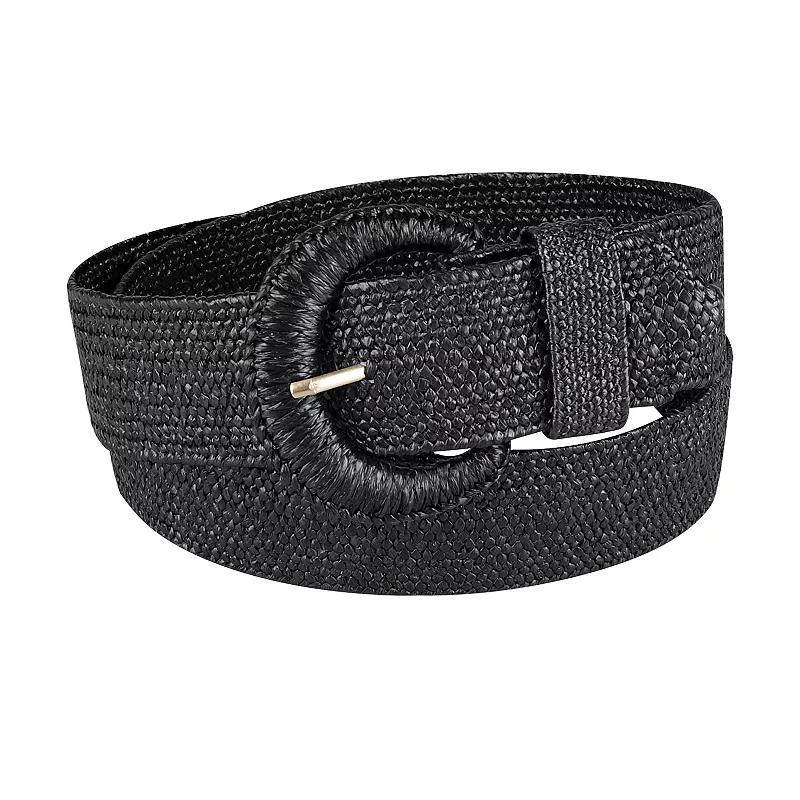 Women's LC Lauren Conrad Straw With Wrapped Buckle Belt, Size: Medium, Natural Product Image