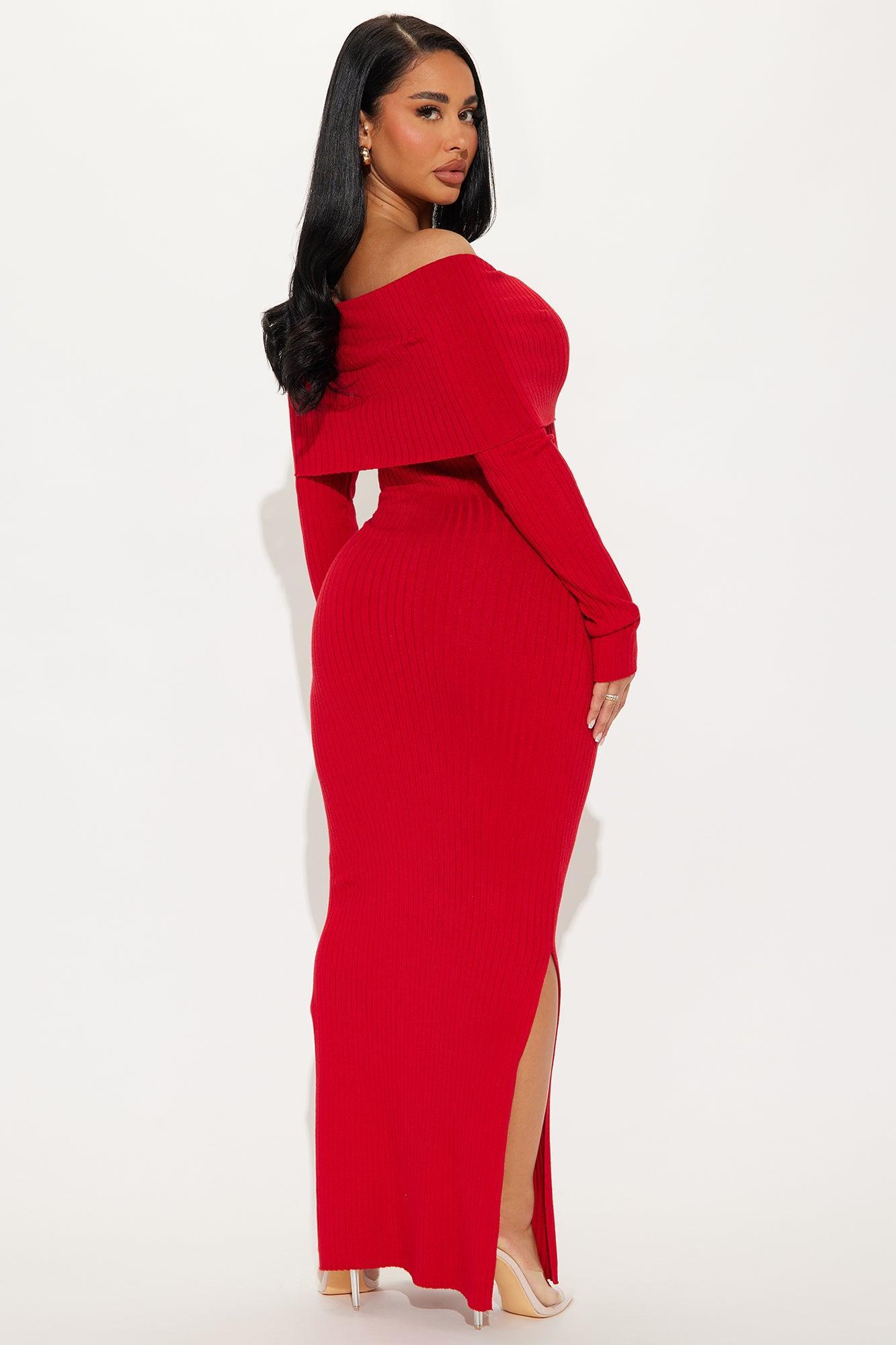 Marina Sweater Maxi Dress - Wine Product Image