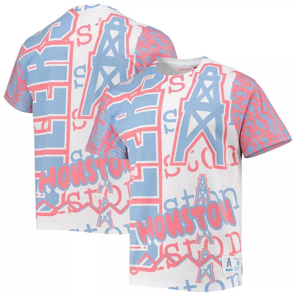 Men's Mitchell & Ness White Houston Oilers Jumbotron 2.0 Sublimated T-Shirt, Size: XL, Nfl White Product Image