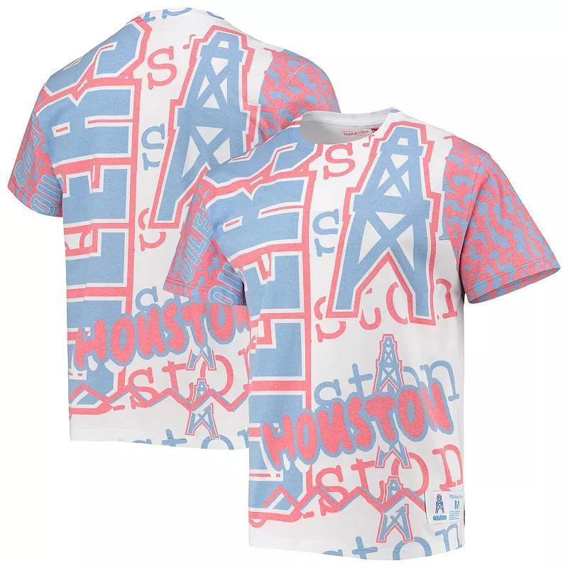 Men's Mitchell & Ness White Houston Oilers Jumbotron 2.0 Sublimated T-Shirt, Size: XL, Nfl White Product Image