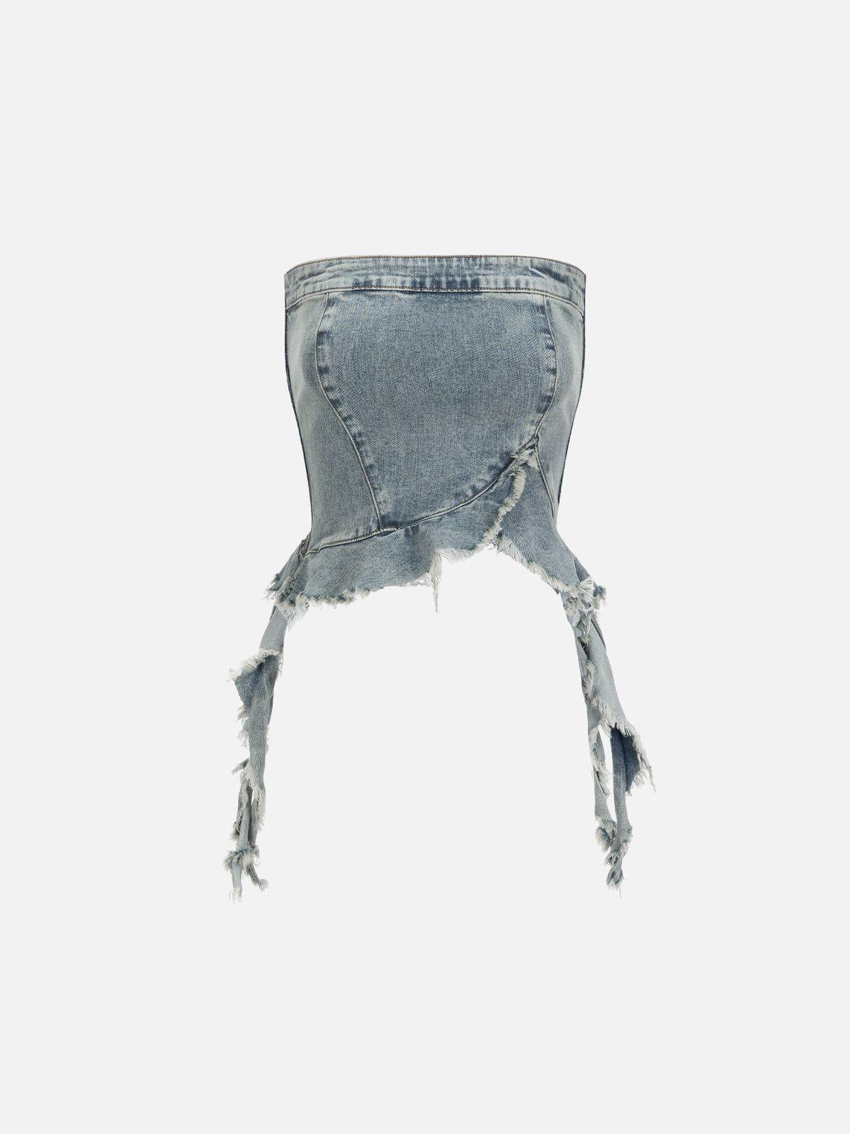 Aelfric Eden Fringe Hem Denim Tank Top Female Product Image