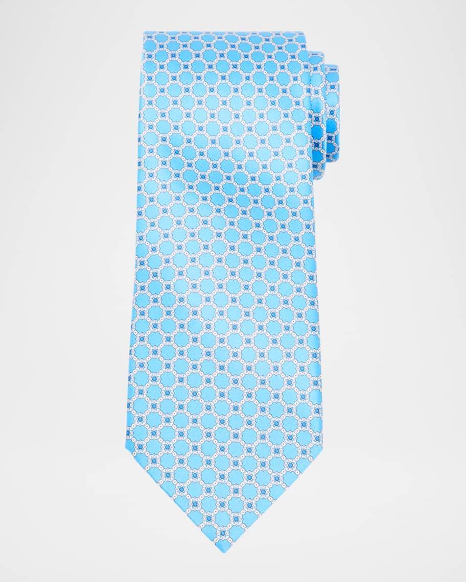 Mens Geometric Silk Tie Product Image