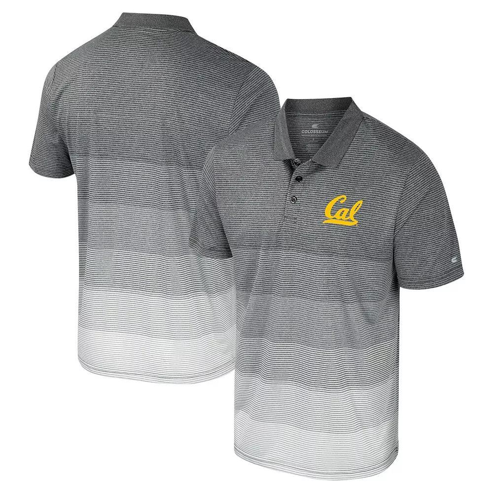 Men's Colosseum Gray Cal Bears Striped Mesh Polo, Size: Large, Grey Product Image
