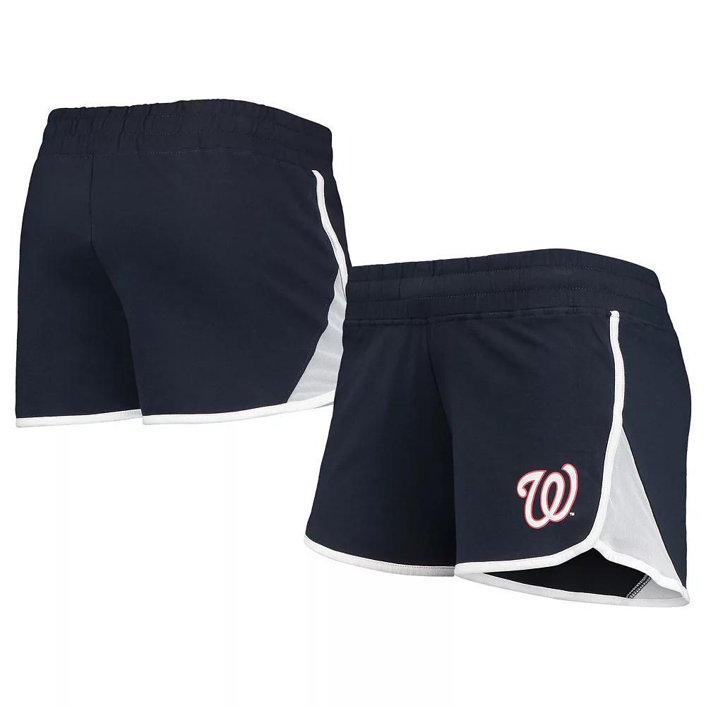 Women's New Era Navy Washington Nationals Stretch French Terry Shorts, Size: 3XL, Blue Product Image