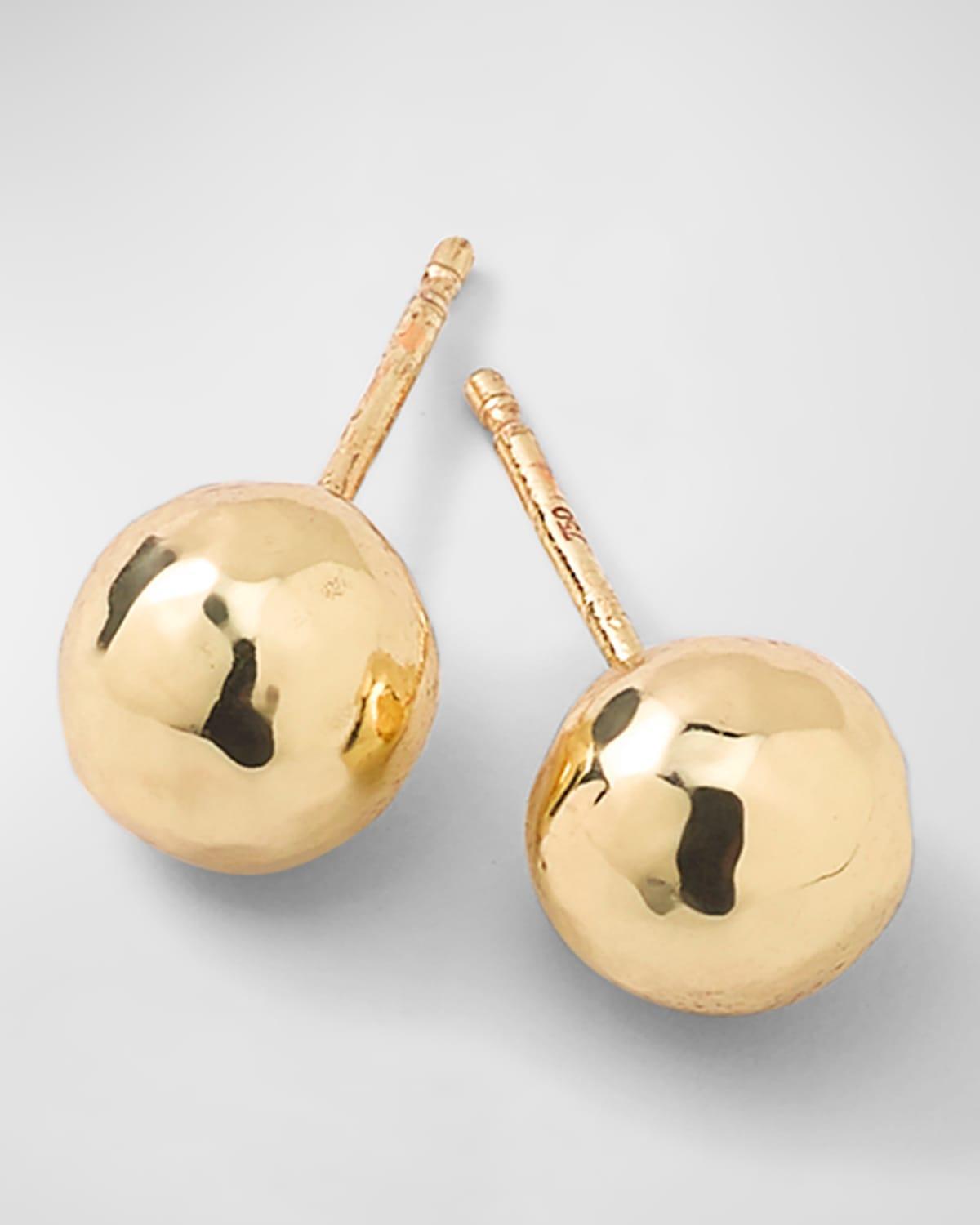 Small Hammered Ball Stud Earrings in 18K Gold Product Image