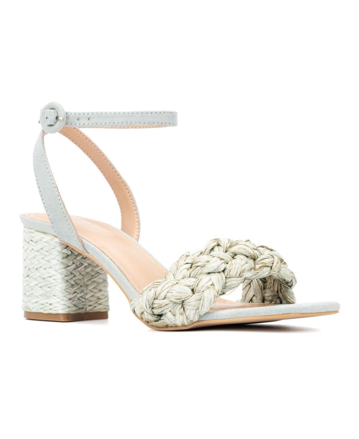 New York & Company Elissa Women's Braided Block Heels, Size: 8, Green Product Image