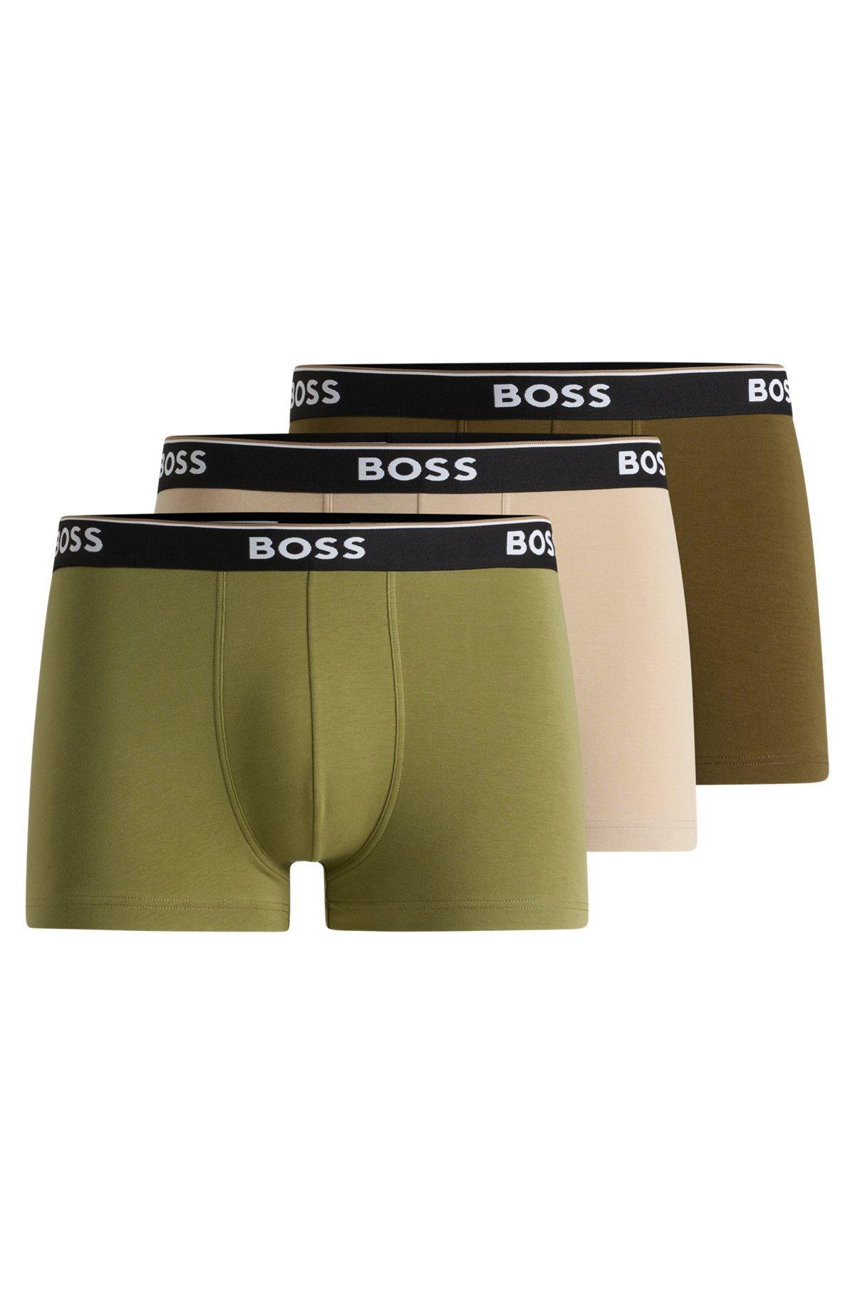 Three-pack of stretch-cotton trunks with logo waistbands Product Image