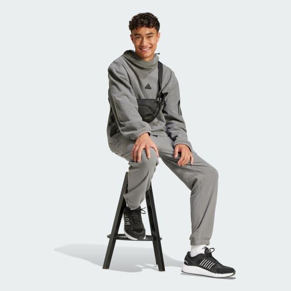 adidas City Escape Polar Fleece Hoodie Collegiate Green XL Mens Product Image