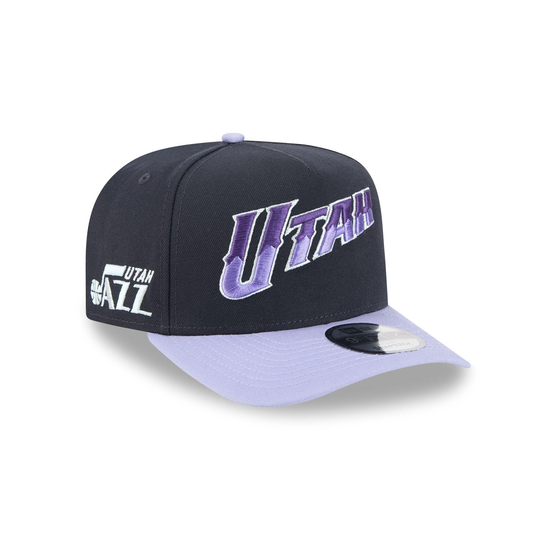 Utah Jazz Navy Lavender 9FIFTY A-Frame Snapback Hat Male Product Image
