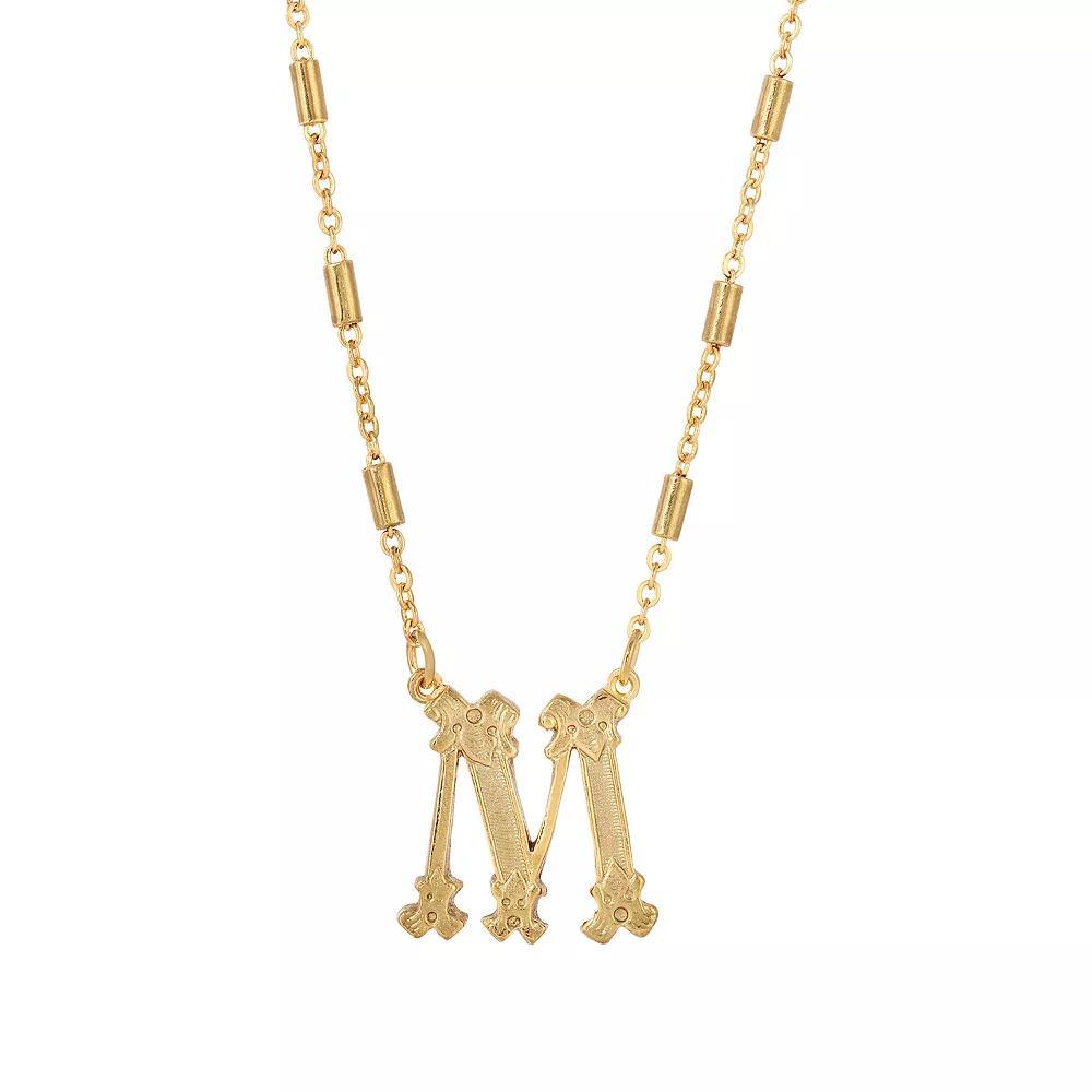 1928 Gold Tone Initial Necklace, Womens, Yellow L Product Image