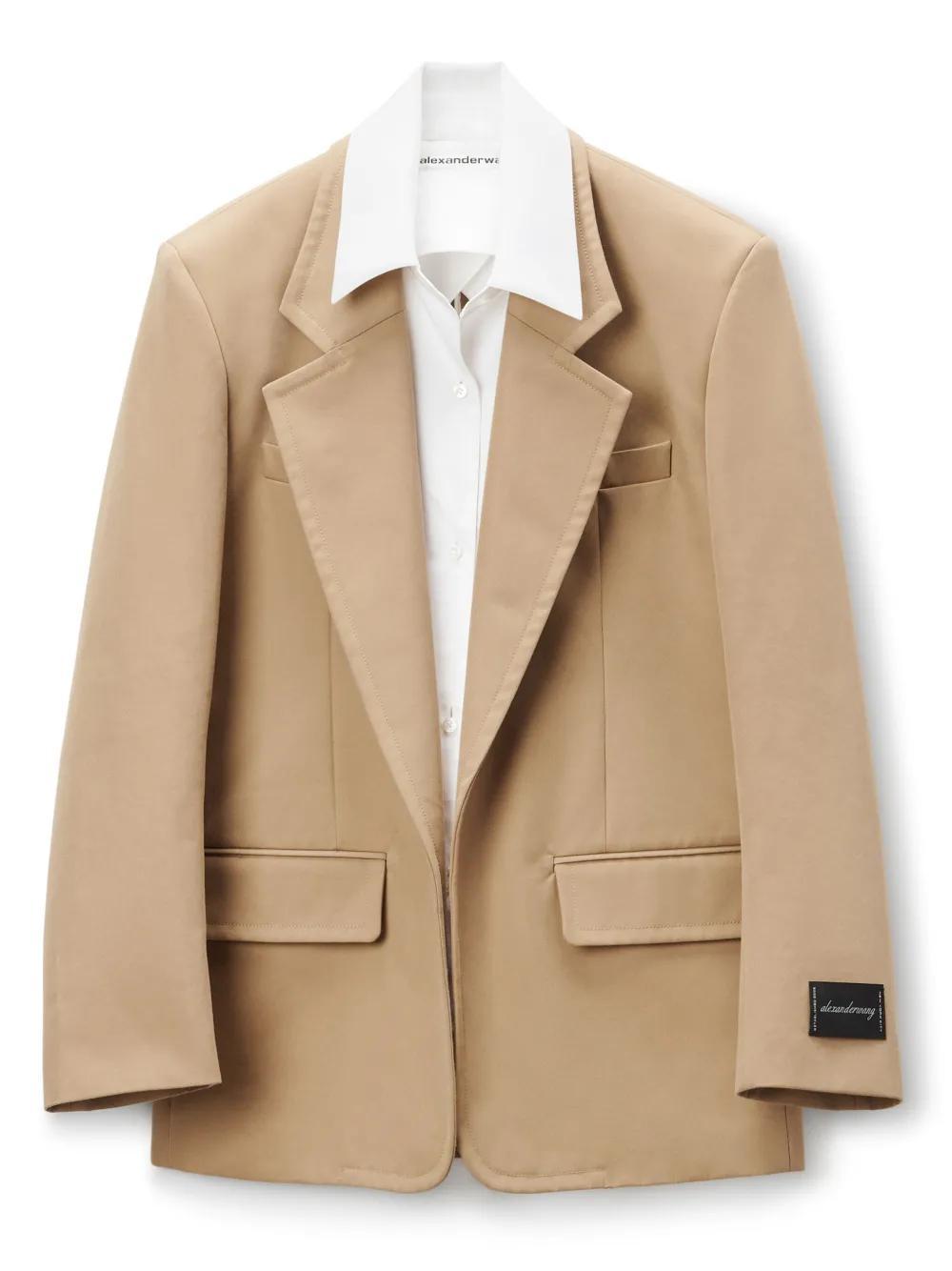 Pre-styled layered single-breasted blazer Product Image