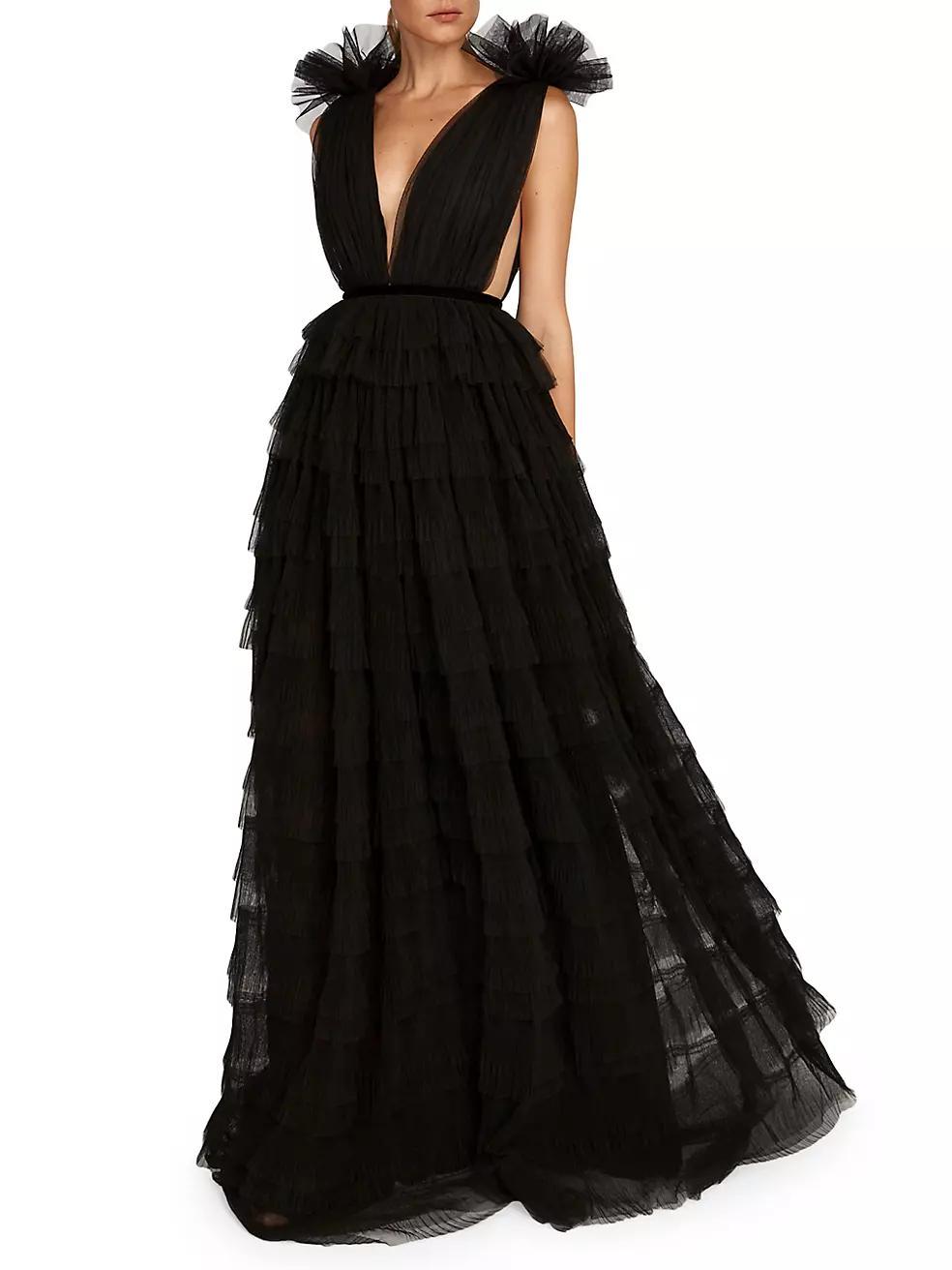 Sabrina Tulle Plunge Gown Product Image