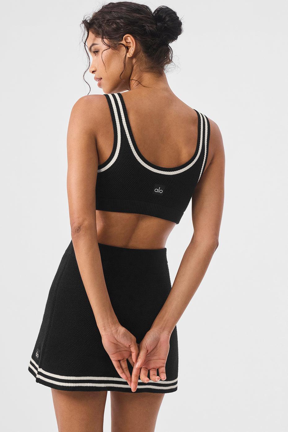 Tennis Club Sweater Knit Bra - Black/Ivory Product Image