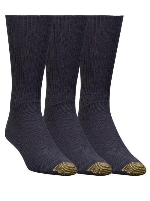 Men's GOLDTOE® 3-Pack Fluffies Crew Socks, Size: 6-12, Blue Product Image