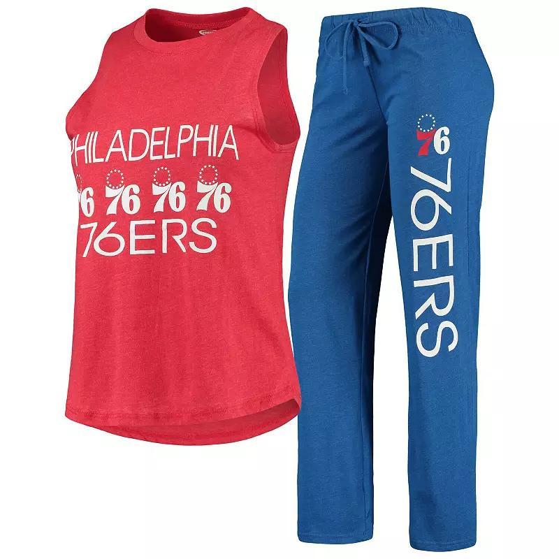Women's Concepts Sport Royal/Red Philadelphia 76ers Tank Top & Pants Sleep Set, Size: Large, 76r Red Product Image