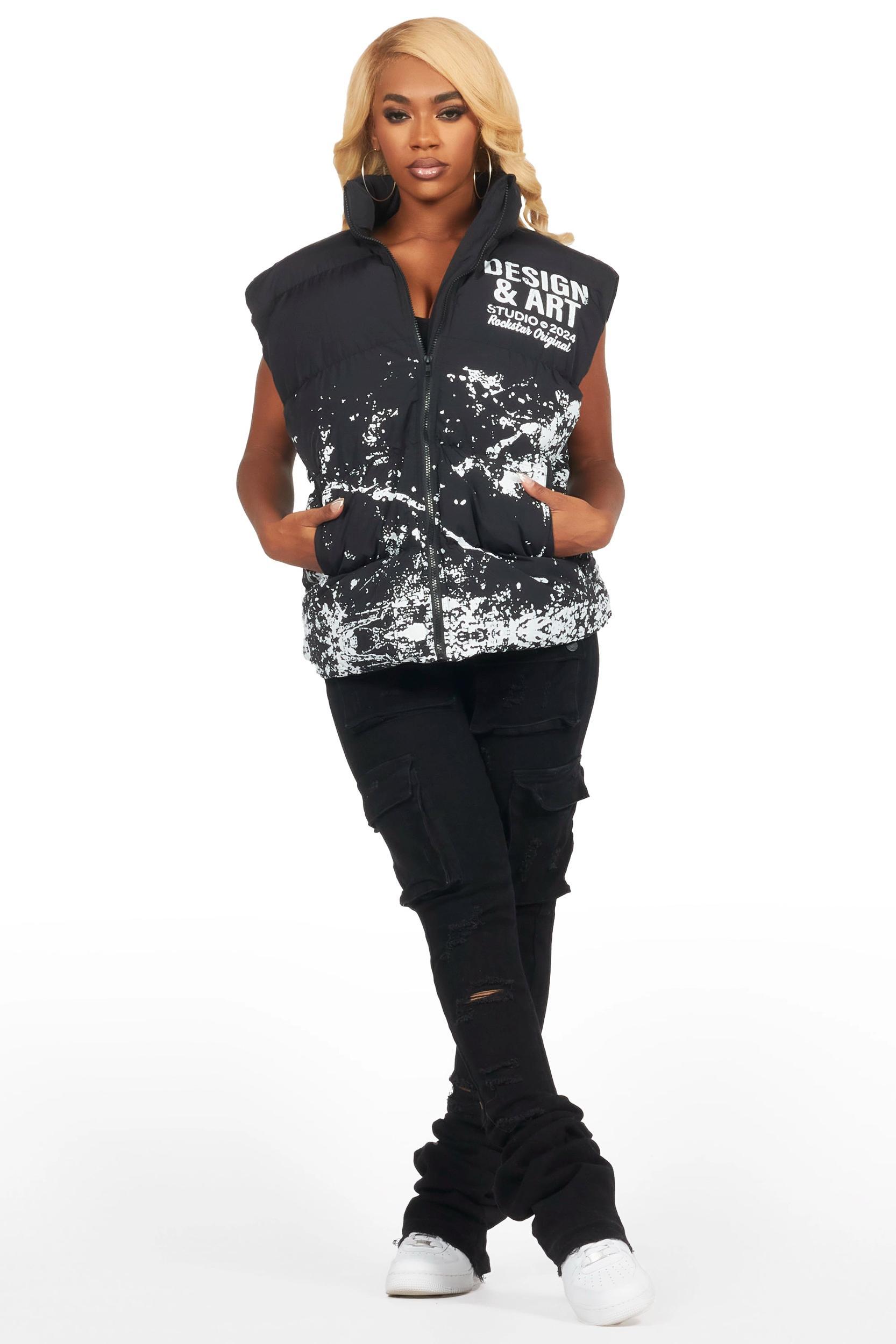 Lamanda Black Puffer Vest Female Product Image