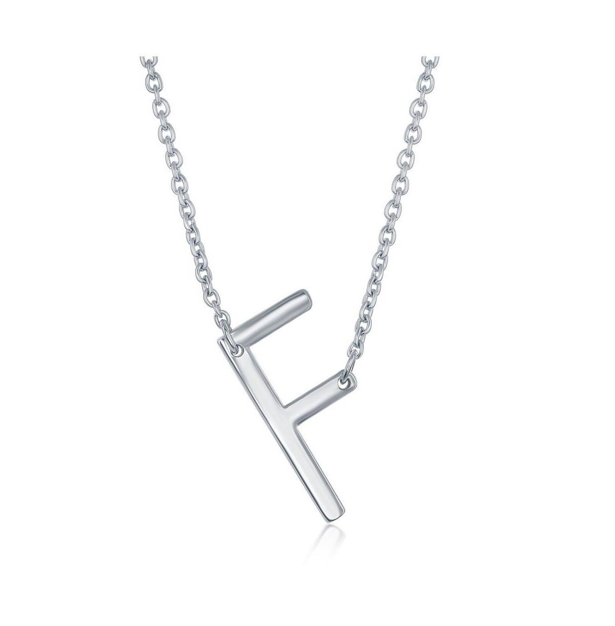 Sterling Silver Sideways Initial Necklace, Women's, Size: 16-18" ADJ, Sterling P Product Image