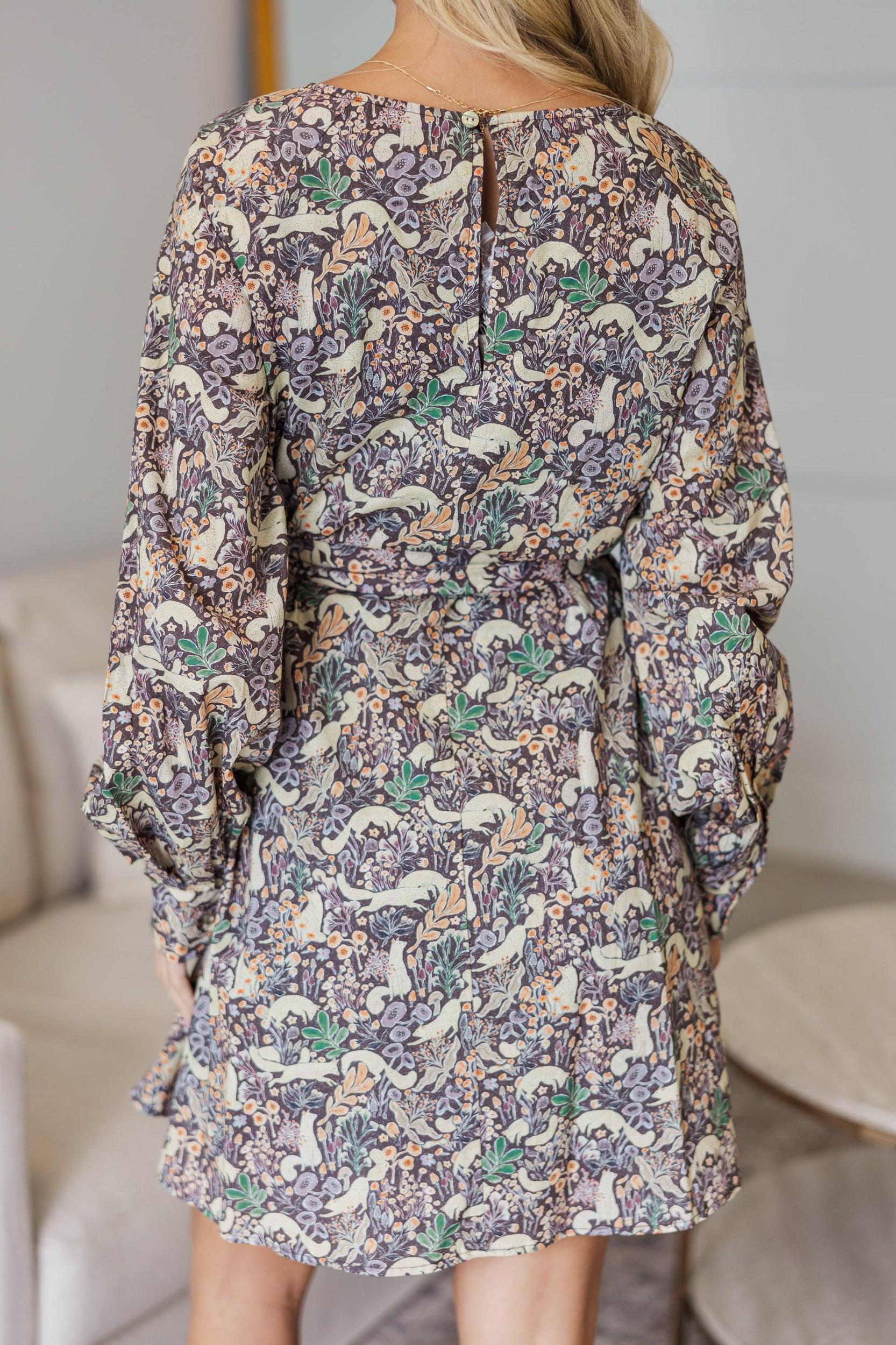 NURSING COLLECTION: In Your Love Plum Purple Printed Tied Waist Dress Female Product Image
