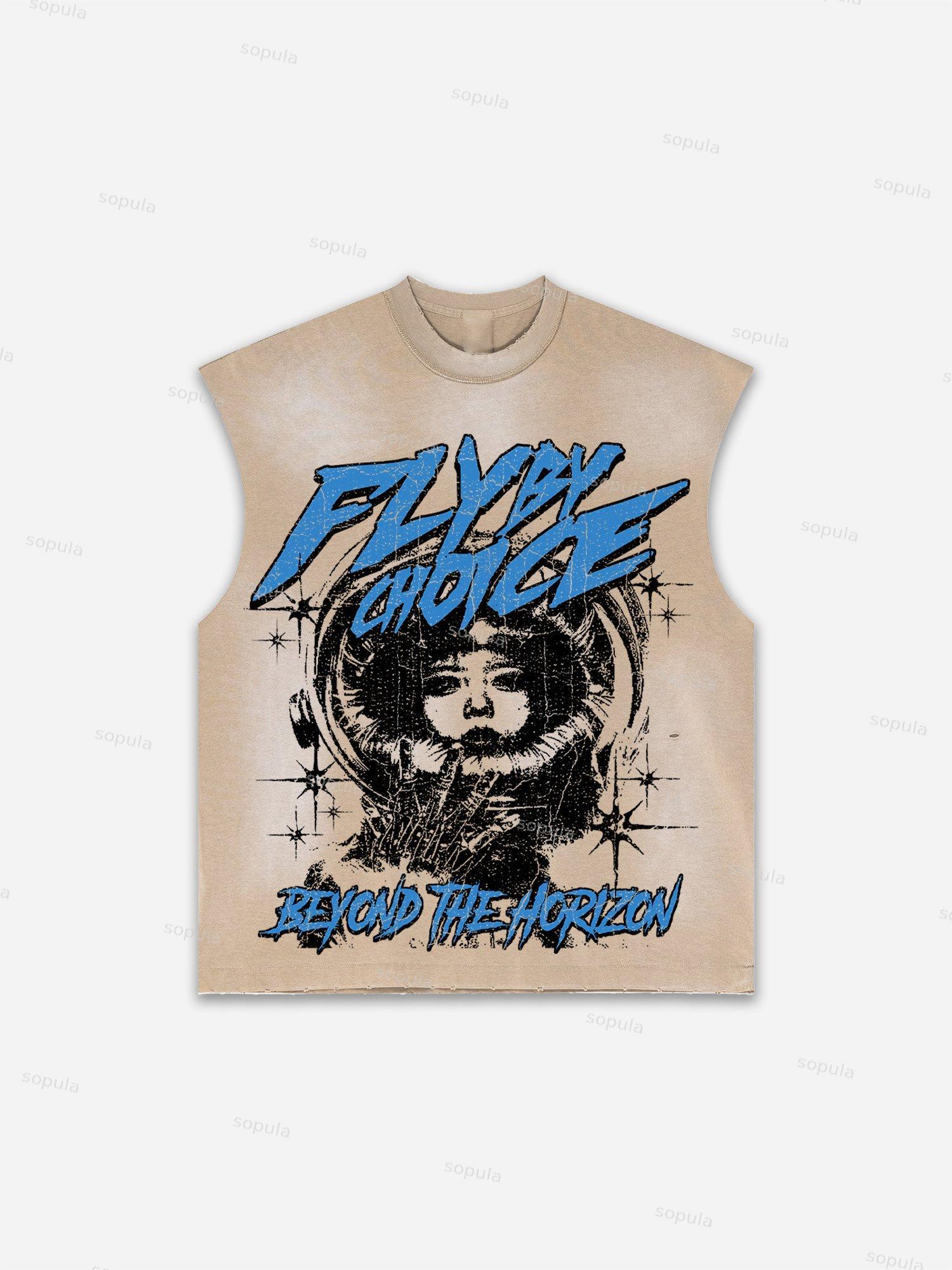 Captivity Live Free Or Die Print Distressed Tank Top Product Image