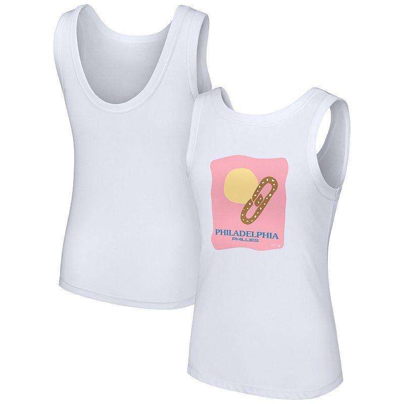 Women's Lusso Style  White Philadelphia Phillies Lindy Tank Top, Size: XL Product Image