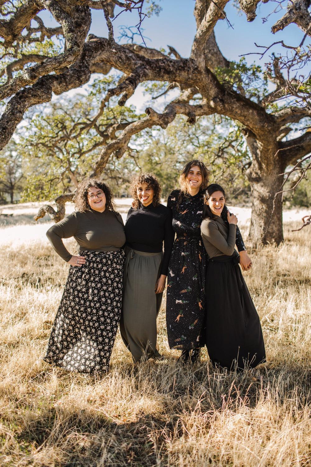 Maxi Wrap Skirt in Black Challis Product Image