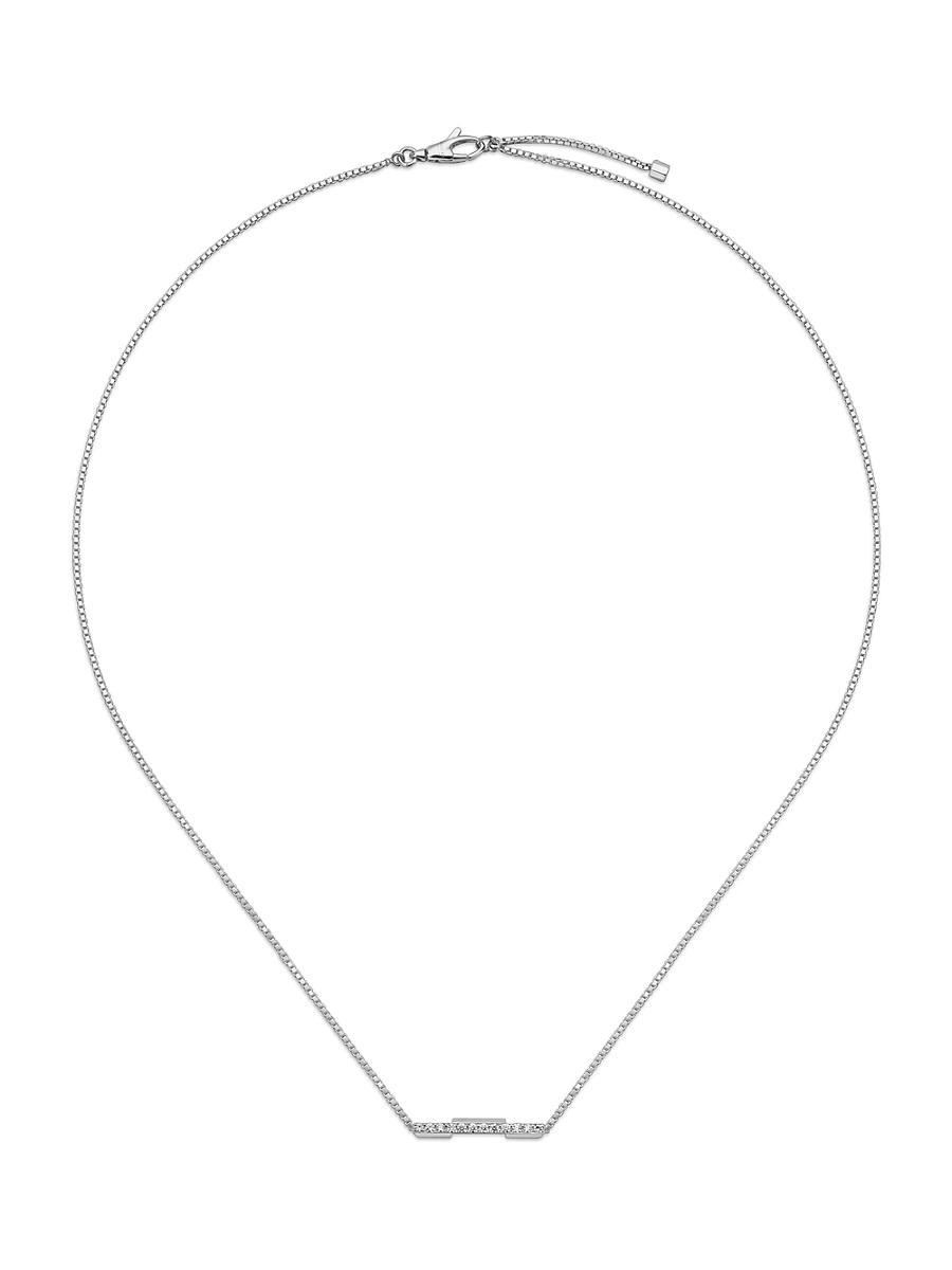 Womens Link To Love 18K White Gold & Diamond Necklace Product Image