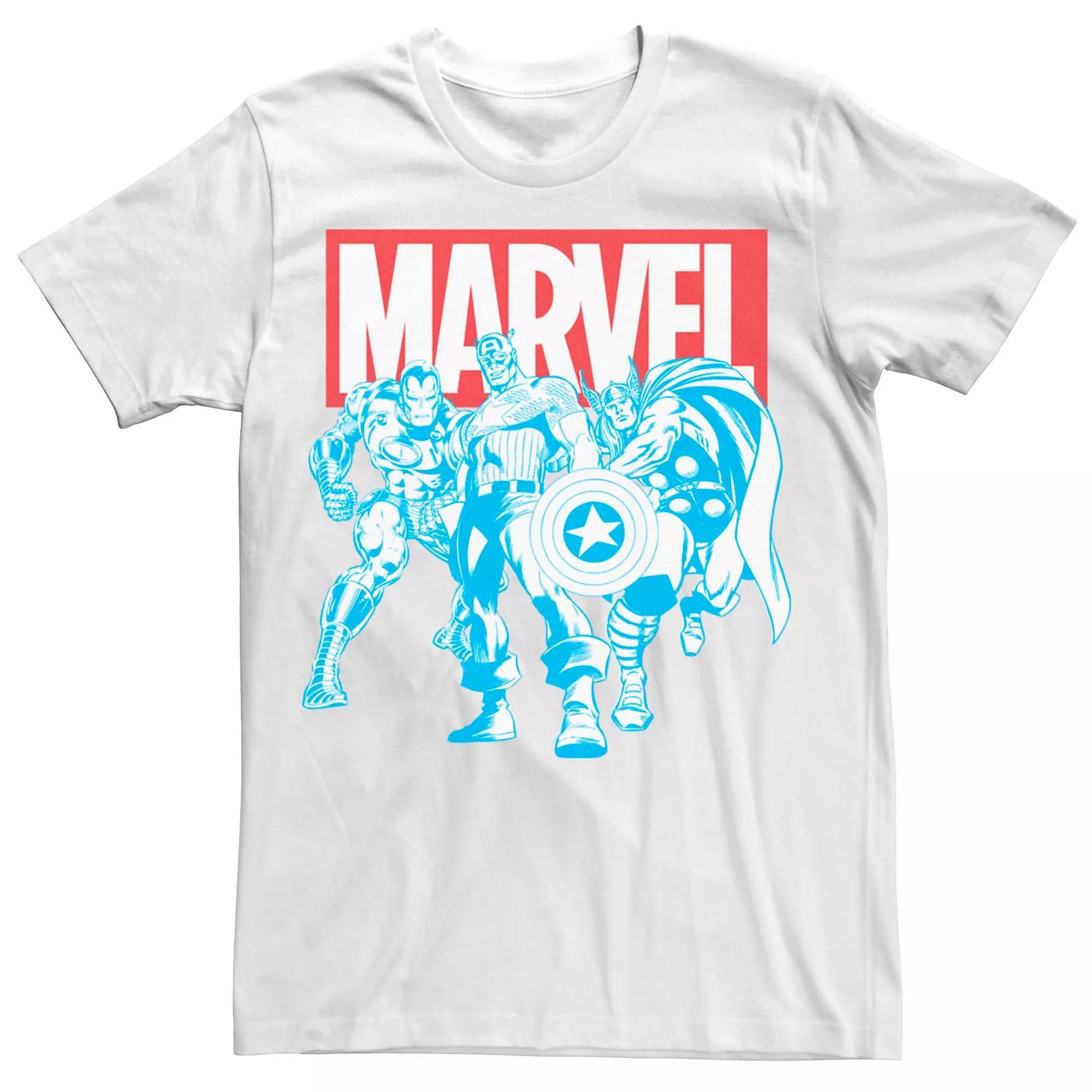 Men's Marvel Red White Blue Avengers Retro Group Shot Tee, Size: XL Product Image