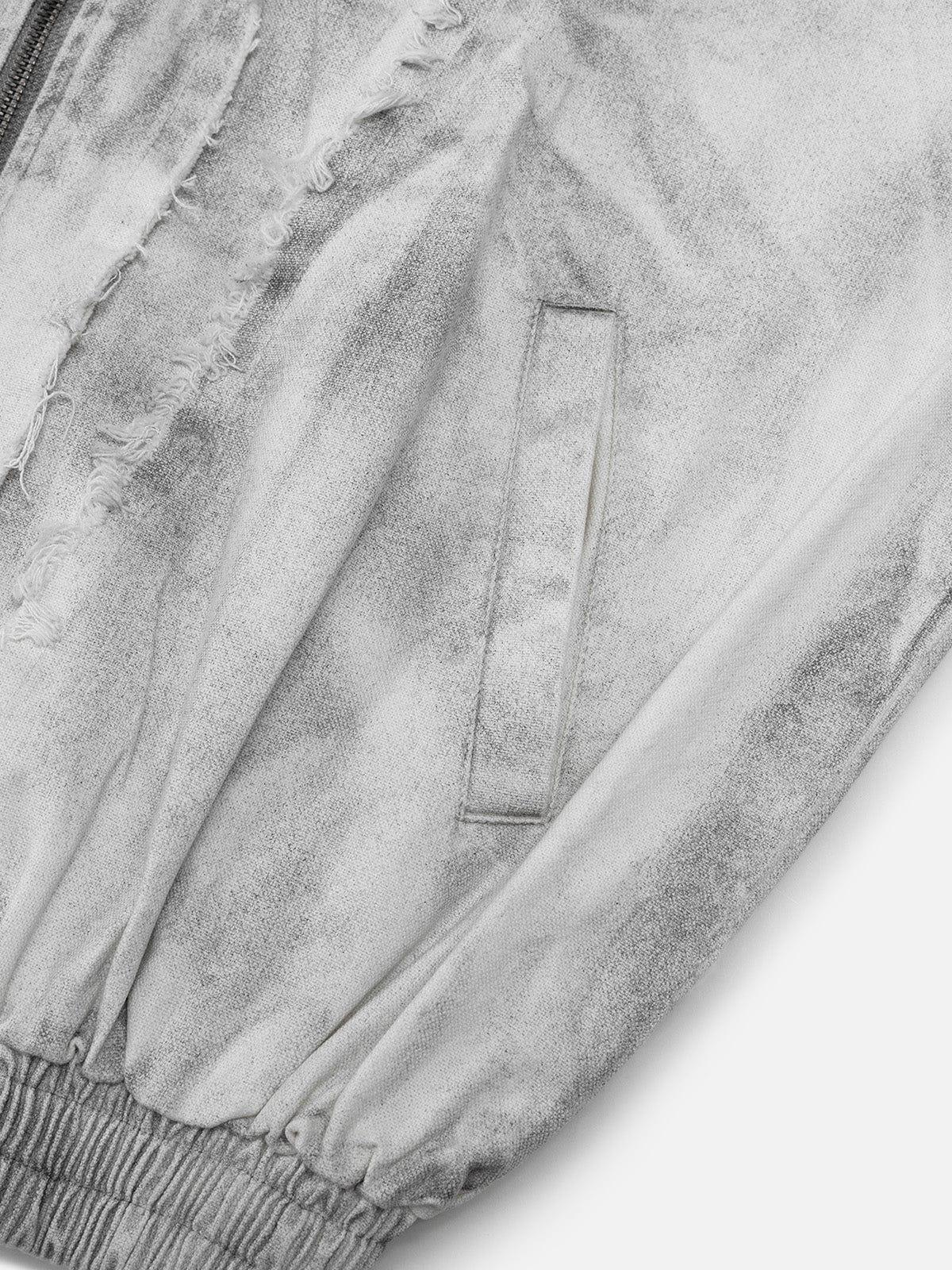 Aelfric Eden Dirt Color Fringe Zip Up Hoodie Product Image