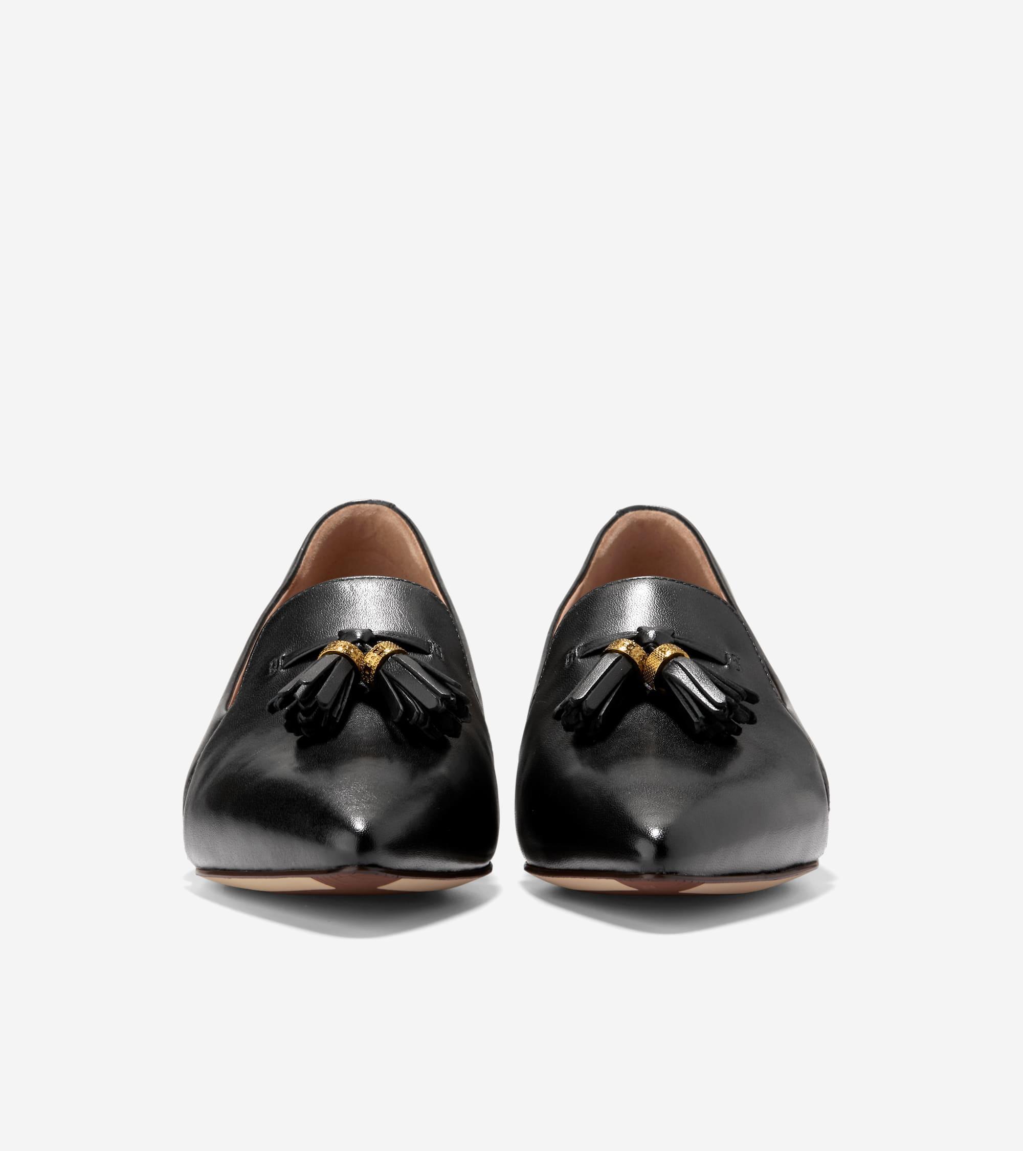 Women's Vanya Tassel Flats in Black | Cole Haan Product Image