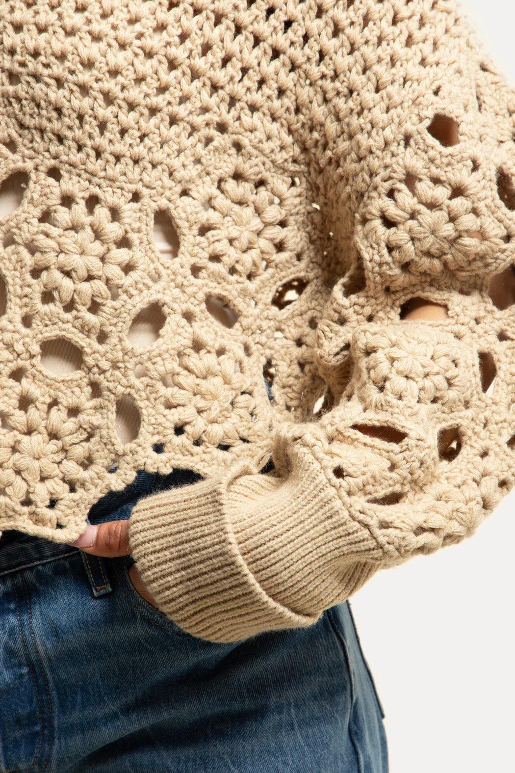 Crochet Collared Pullover Product Image