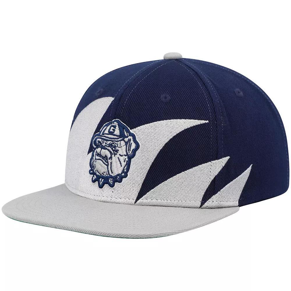 Men's Mitchell & Ness Gray/Navy Georgetown Hoyas Sharktooth Snapback Hat, Grg Grey Product Image