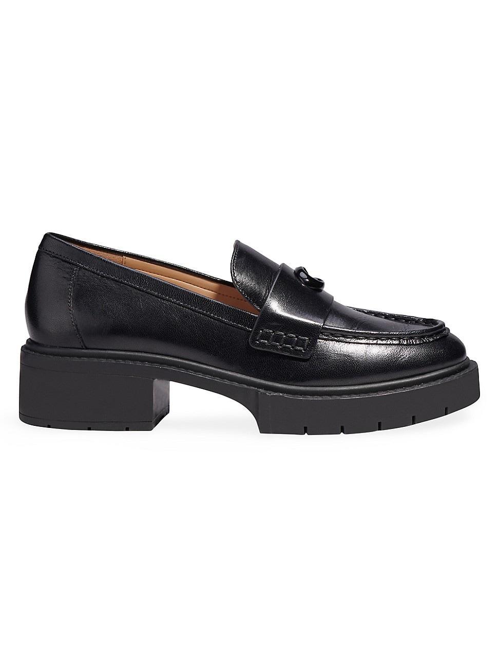 COACH Leah Leather Chunky Platform Loafers Product Image
