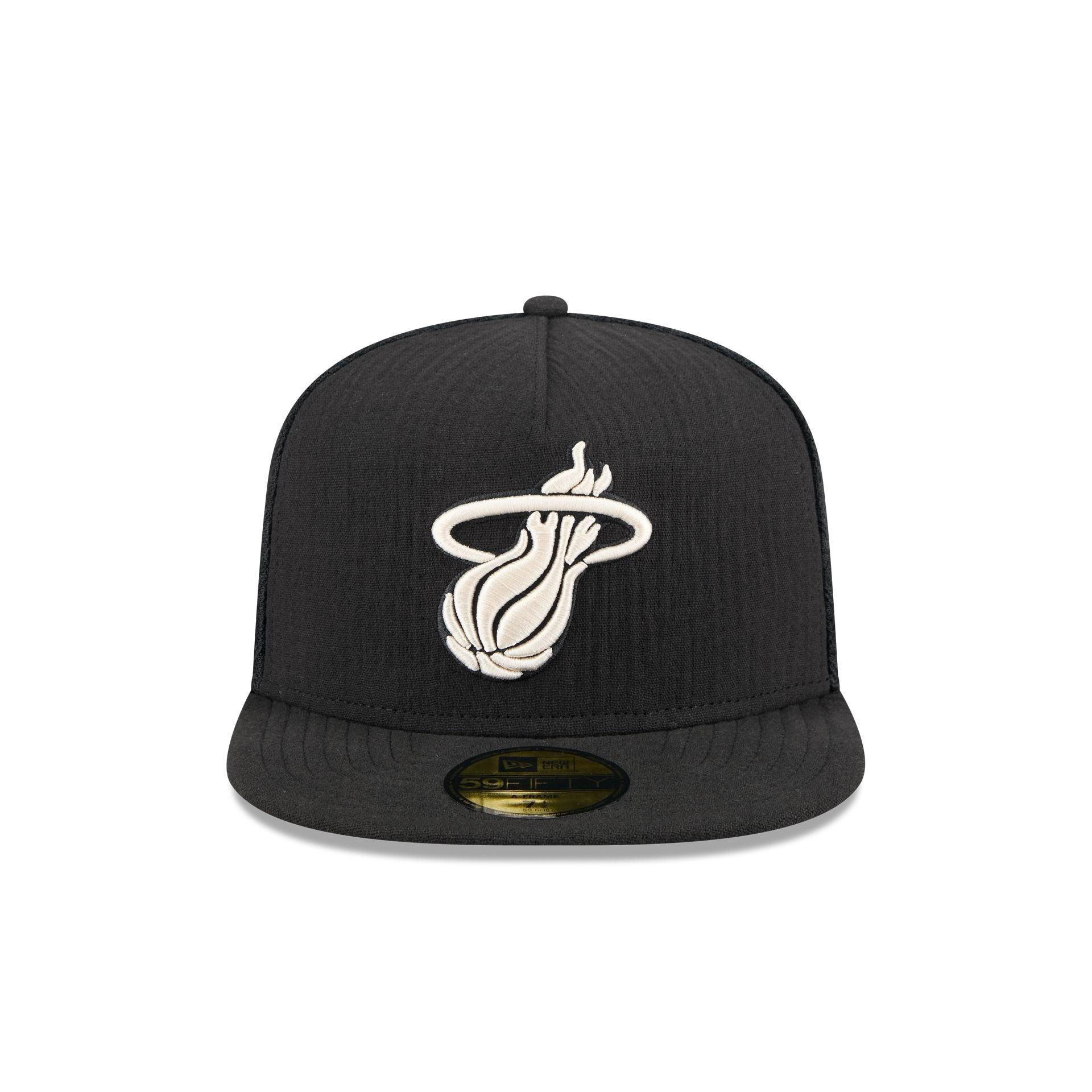 Miami Heat Black Mesh 59FIFTY A-Frame Fitted Hat Male Product Image