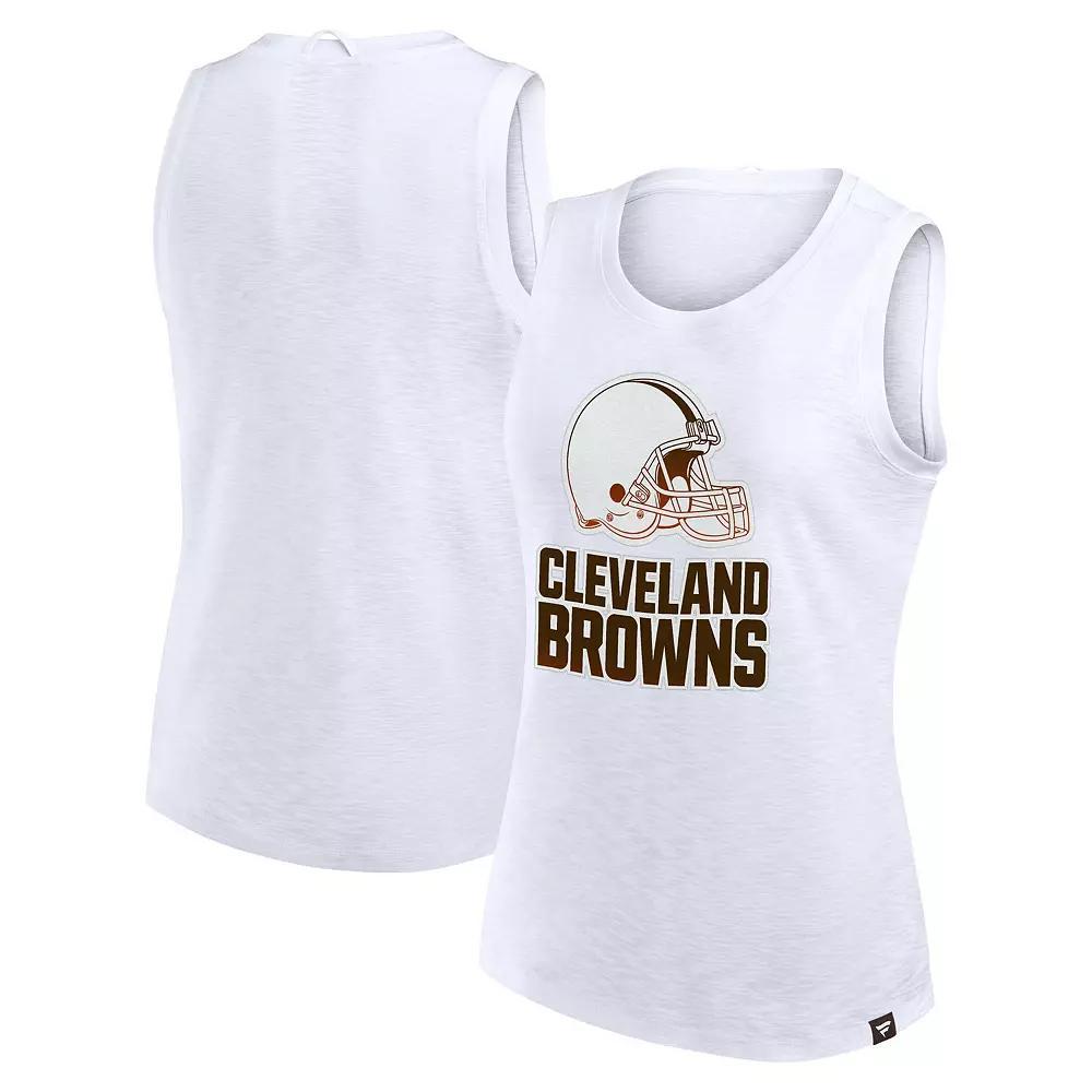 Women's Fanatics  White Cleveland Browns Slub Tank Top, Size: Small Product Image